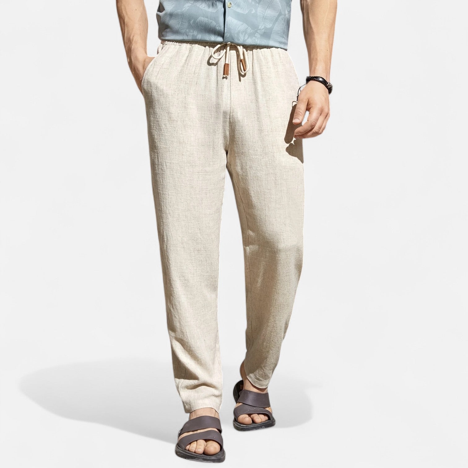 Maisonancien | Męskie spodnie letnie – styl angielski z luzem