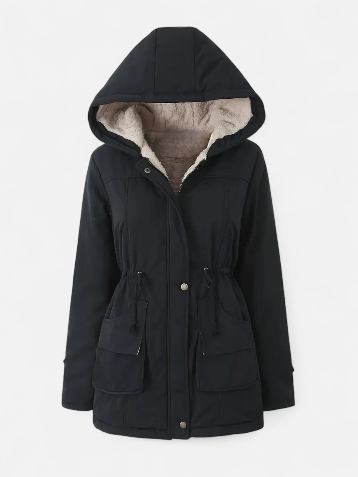 Maisonancien | Damski zimowy płaszcz z kapturem i kieszeniami