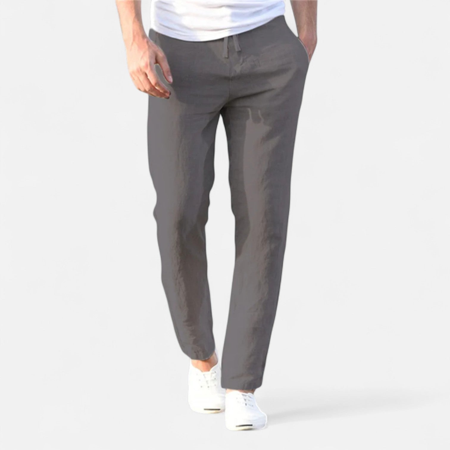 Maisonancien | Mężczyzna Casual Spodnie Ankle-Length z Elastycznym Pasem