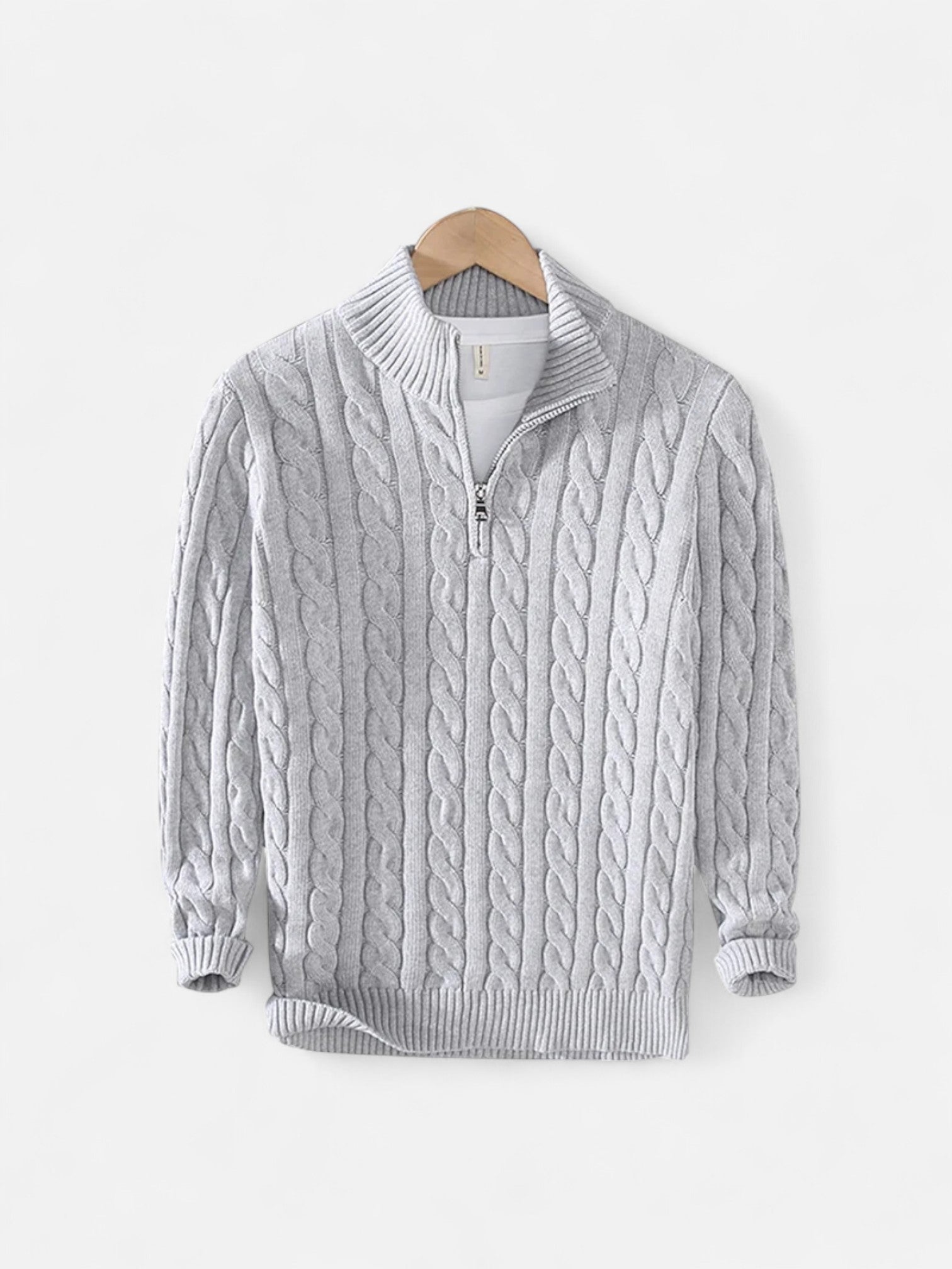 Maisonancien | Męski sweter z bawełny o splocie warkoczowym