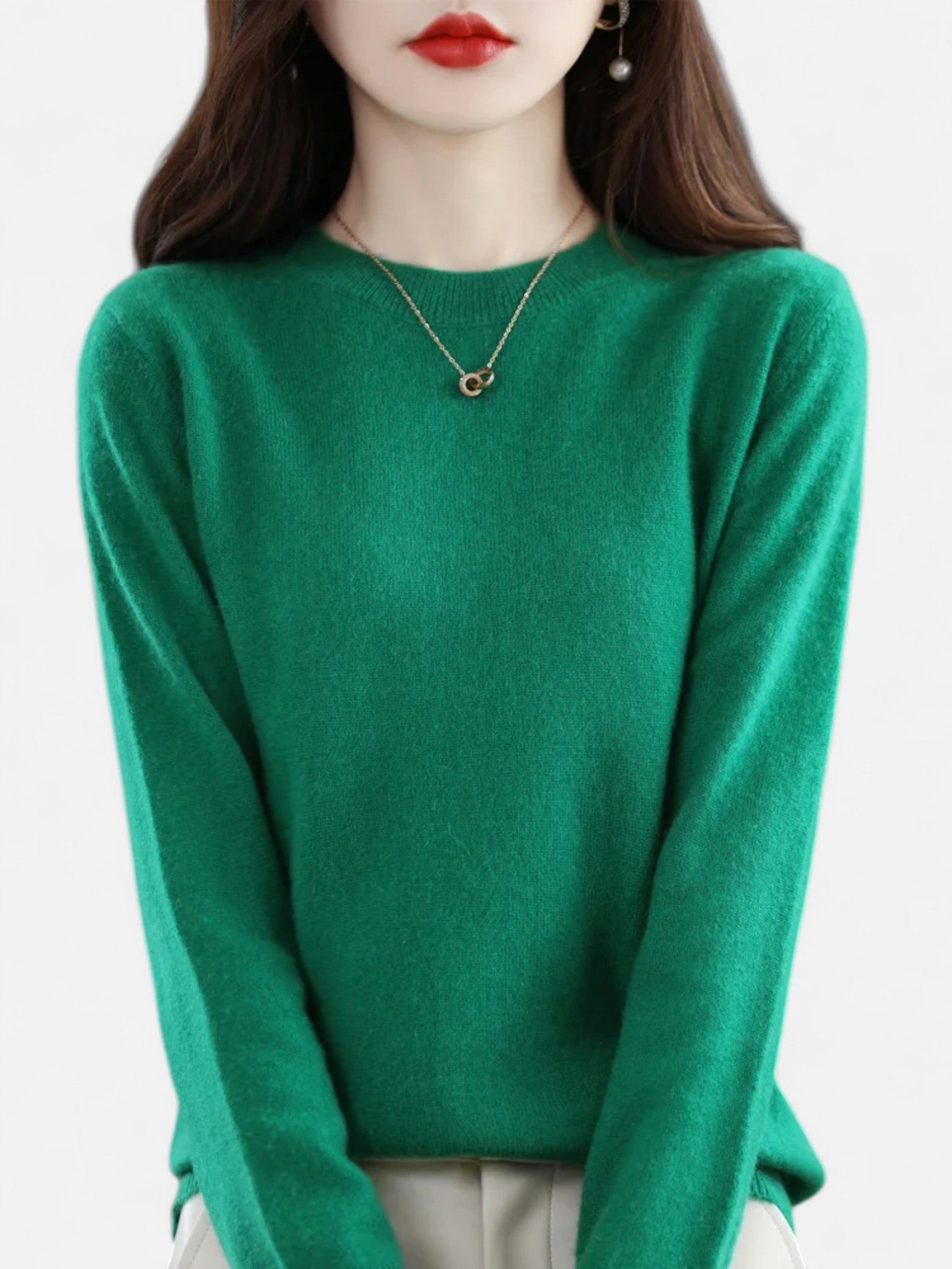 Maisonancien | Damski sweter z wełny merino z okrągłym dekoltem