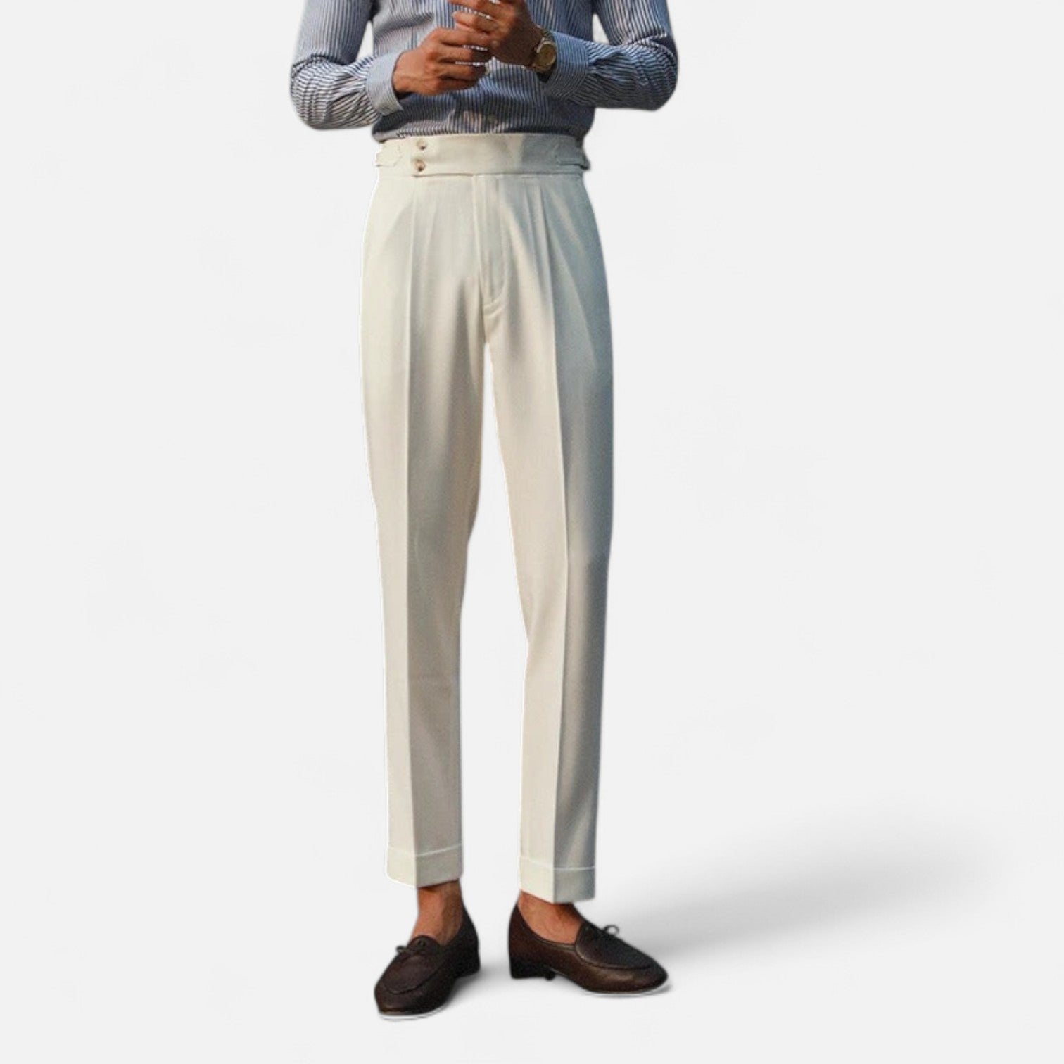 Maisonancien | Mężczyzna Klasyczne Spodnie z Podwójnym Zapięciem