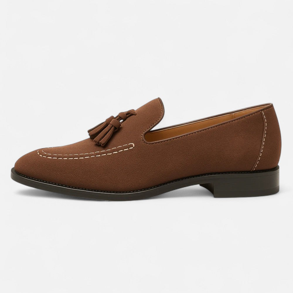Maisonancien | Mężczyzna Skórzane Loafersy z Frędzlami Low-Cut