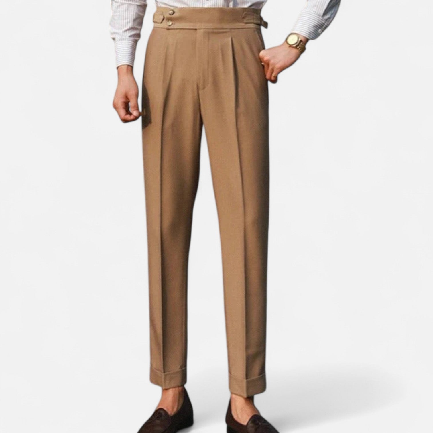 Maisonancien | Mężczyzna Klasyczne Spodnie z Podwójnym Zapięciem