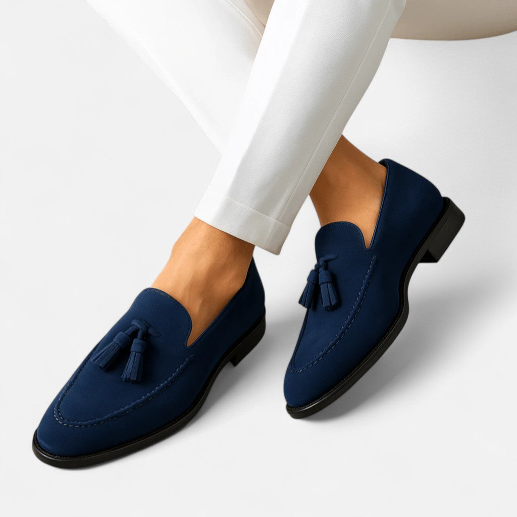 Maisonancien | Mężczyzna Skórzane Loafersy z Frędzlami Low-Cut