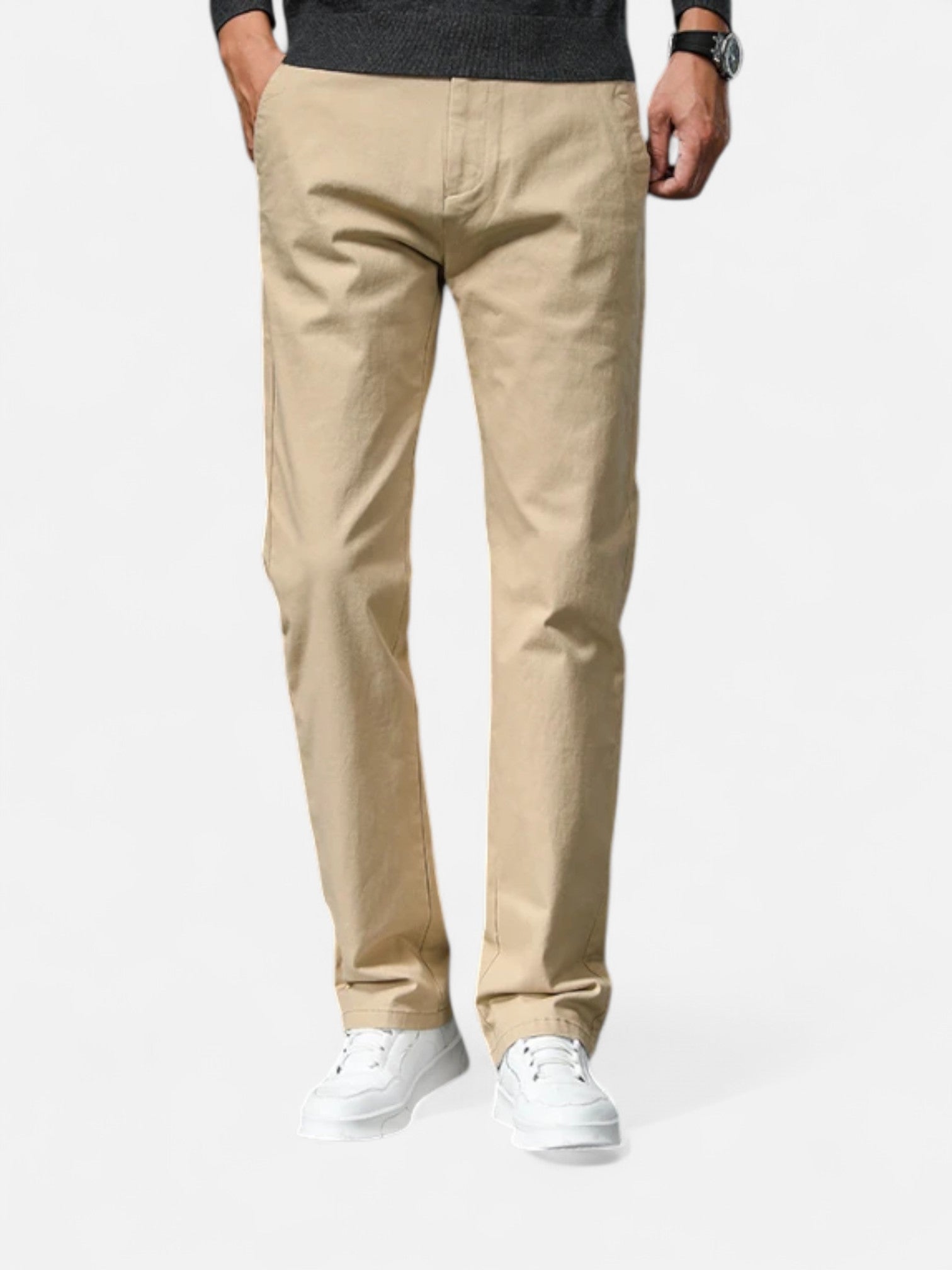 Maisonancien | Męskie Spodnie Chino – Bawełniane Straight Fit