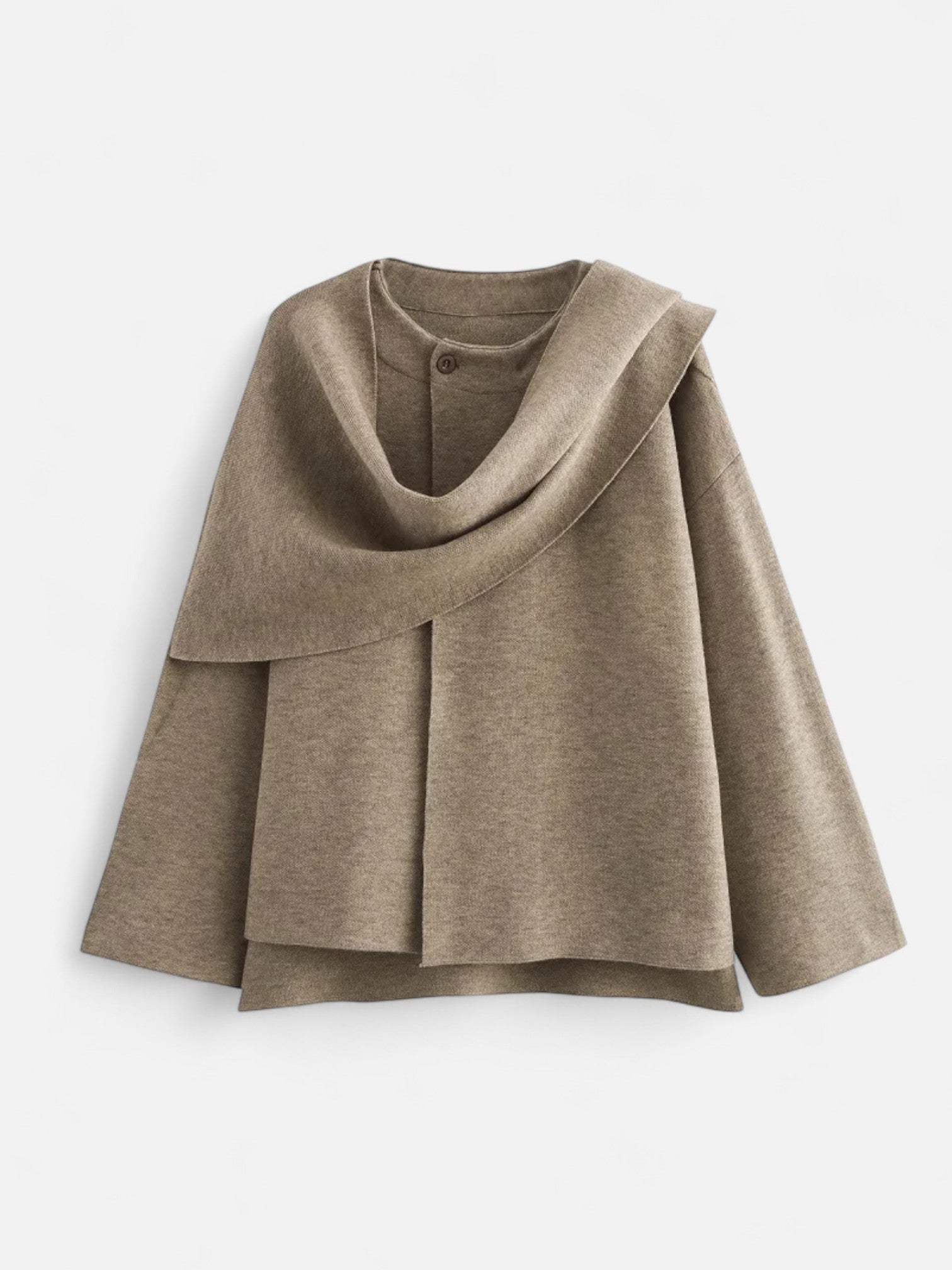 Maisonancien | Damski Płaszcz Zimowy – Asymetryczny Szal Elegance