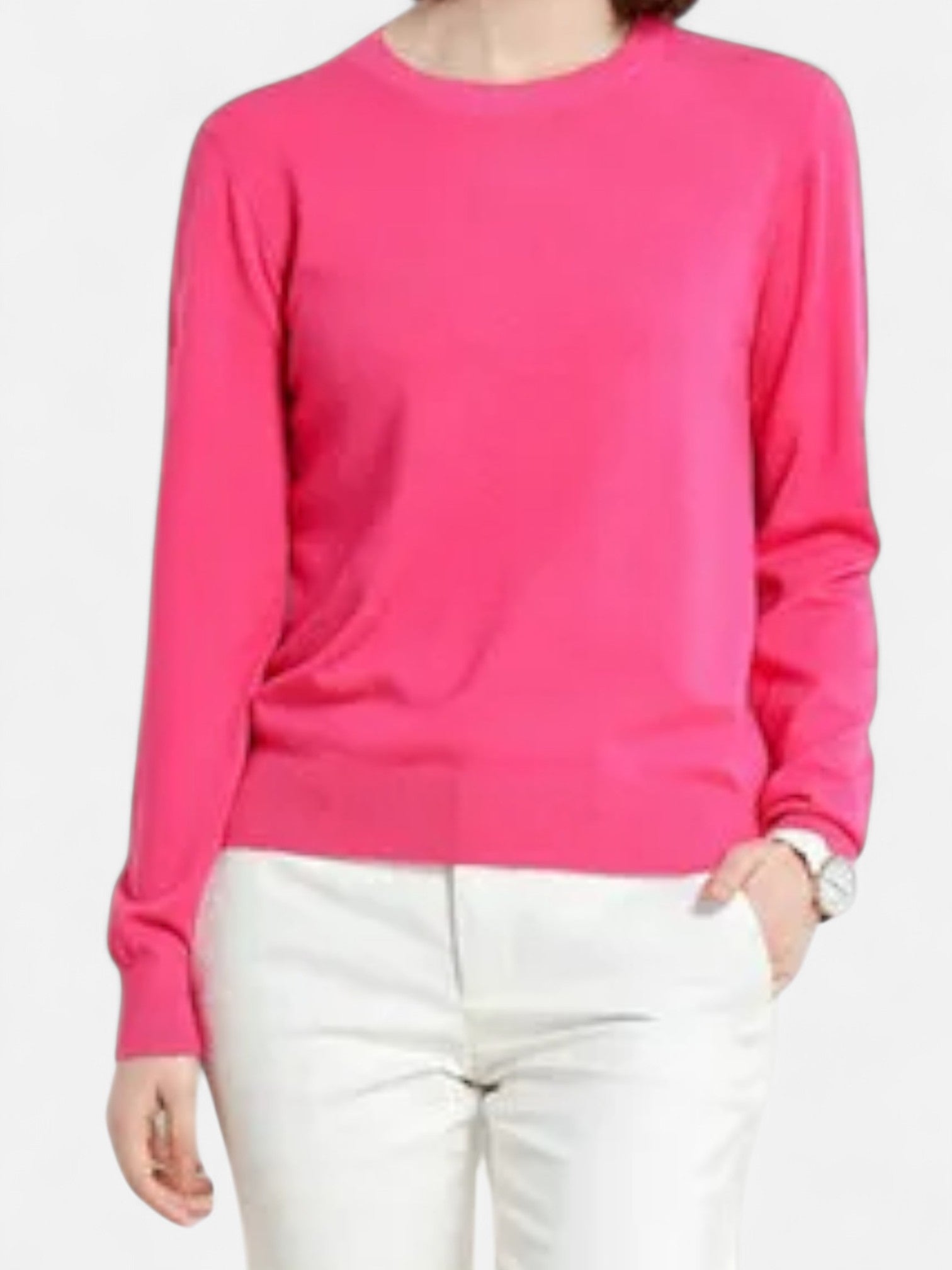 Maisonancien | Damski Sweter z Wełny Merino – O-Neck Pullover