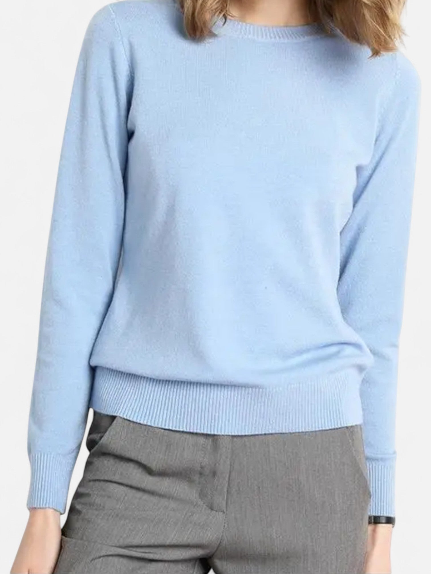 Maisonancien | Damski Sweter z Wełny Merino – O-Neck Pullover