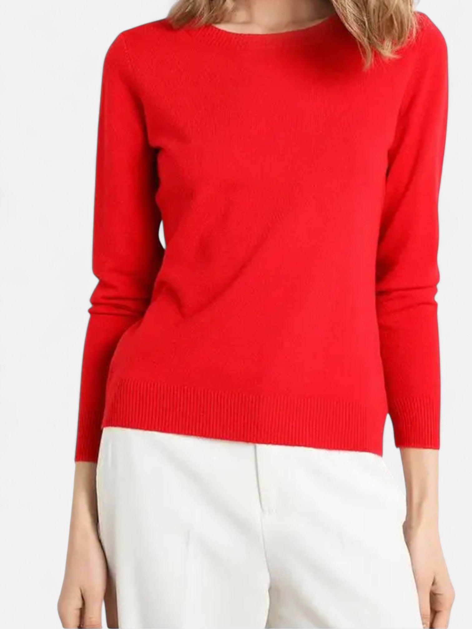 Maisonancien | Damski Sweter z Wełny Merino – O-Neck Pullover