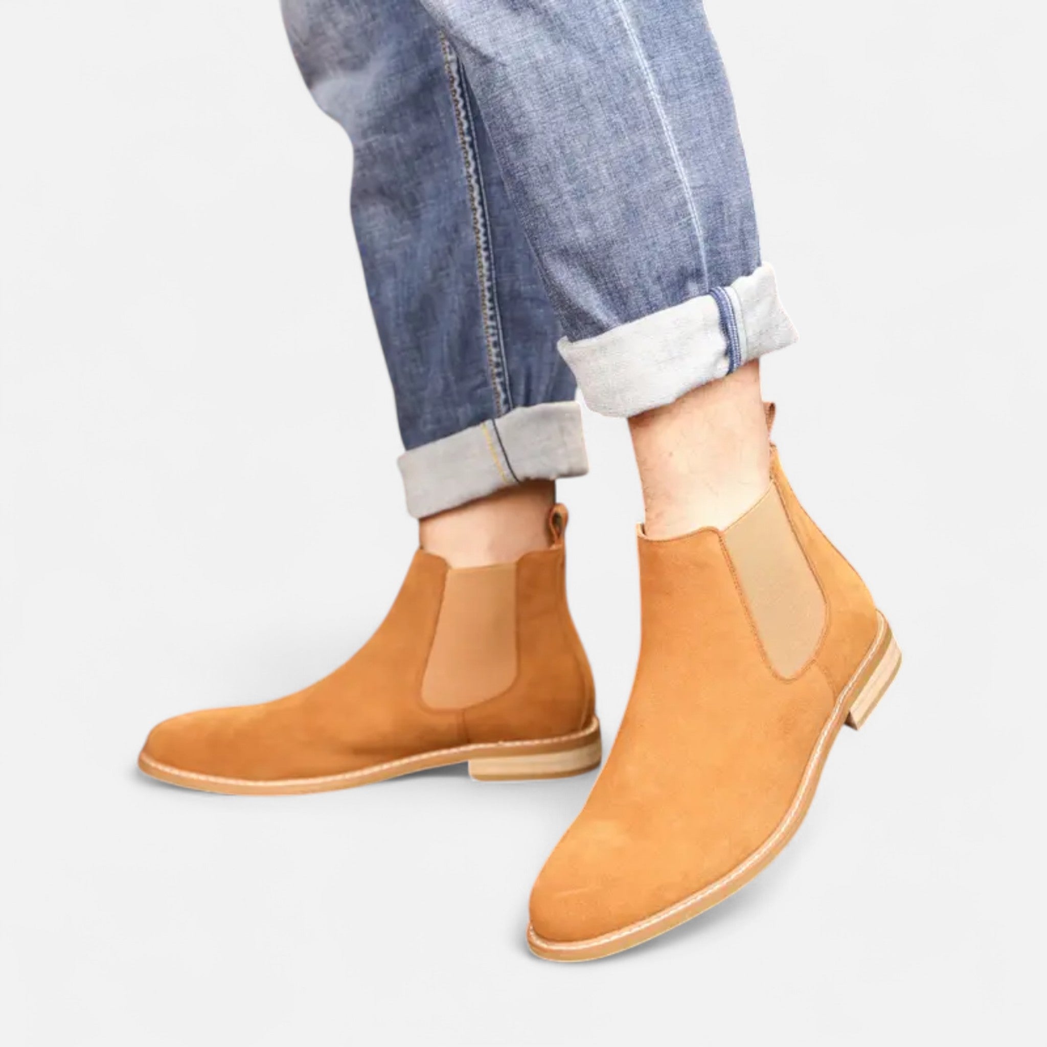 Maisonancien | Męskie skórzane botki Chelsea ze skóry bydlęcej