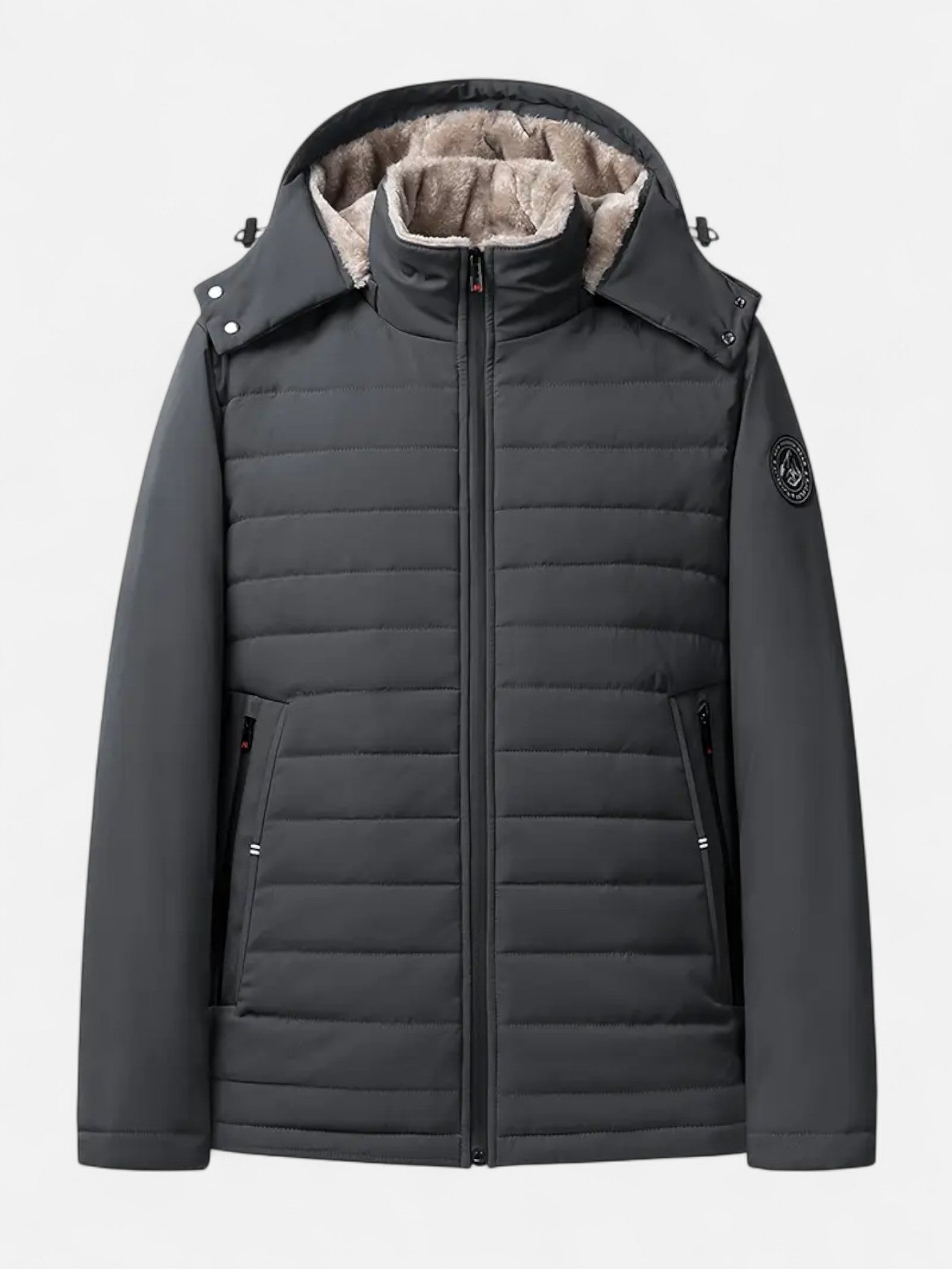 Maisonancien | Męska Kurtka Zimowa z Kapturem – Ocieplana i Pikowana