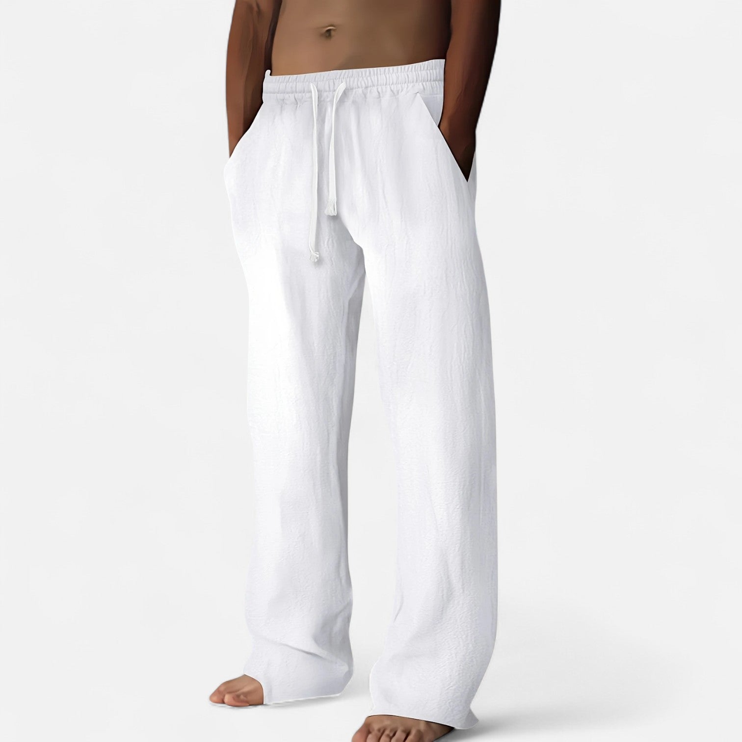 Maisonancien | Męskie spodnie lin & coton – nadmorski minimalizm