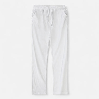 Maisonancien | Mężczyzna Casual Spodnie Ankle-Length z Elastycznym Pasem