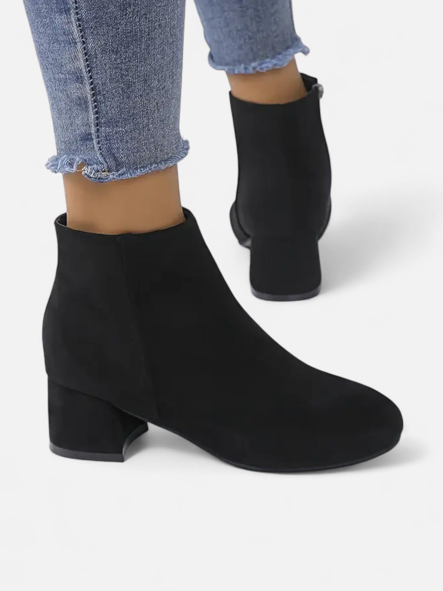 Maisonancien | Damskie Botki na Obcasie – Klasyczna Krótka Forma z Zamkiem