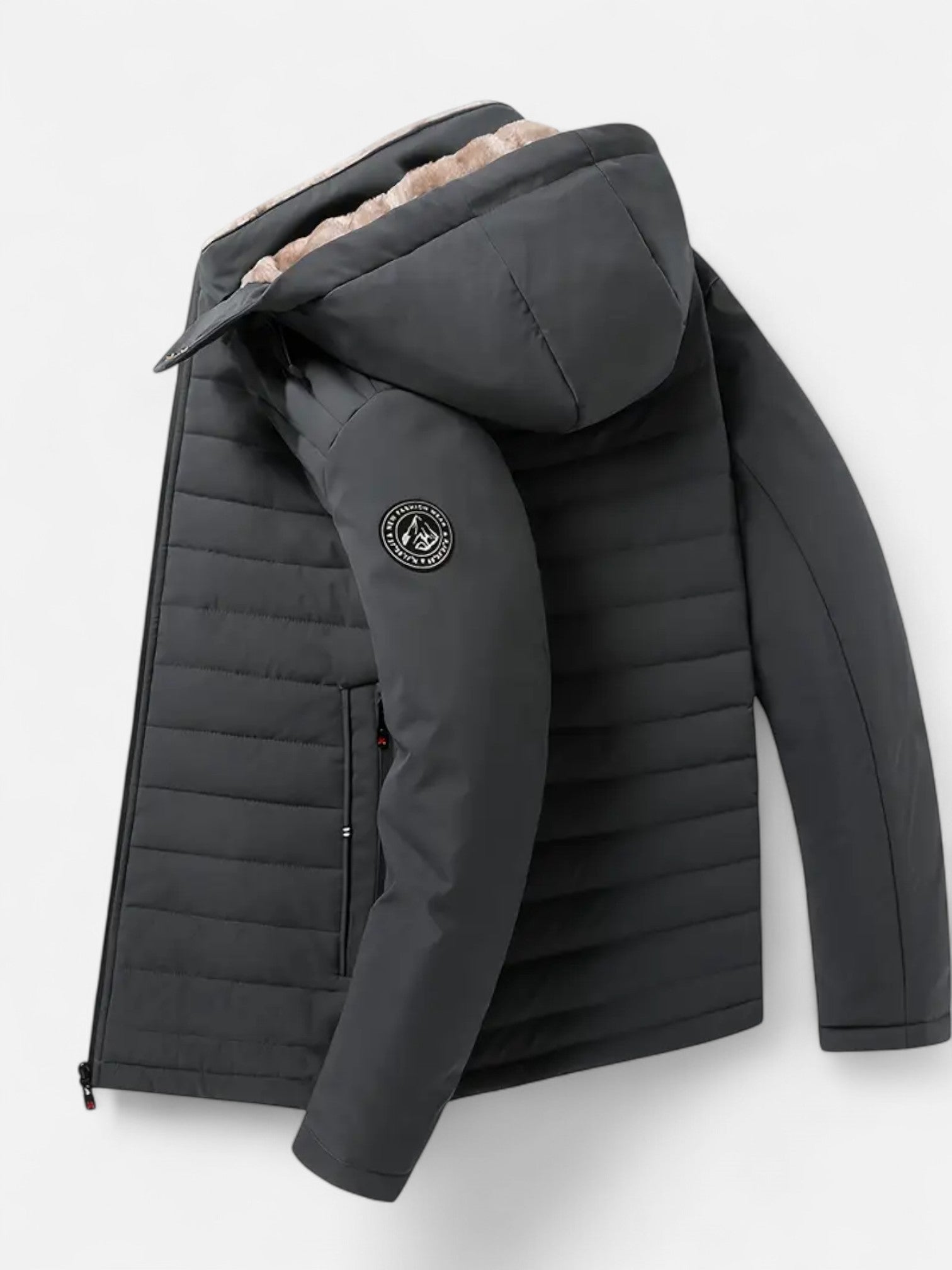 Maisonancien | Męska Kurtka Zimowa z Kapturem – Ocieplana i Pikowana