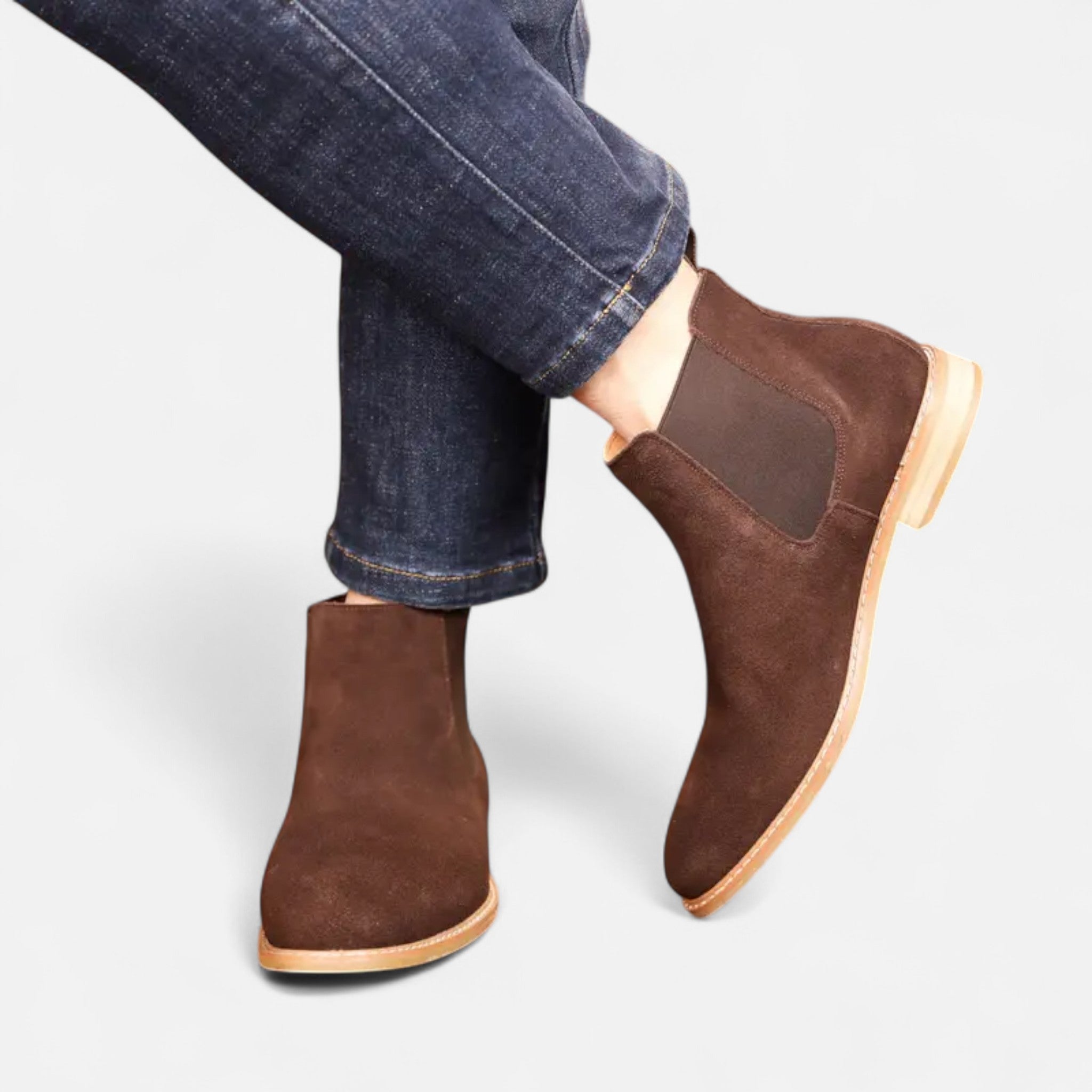 Maisonancien | Męskie skórzane botki Chelsea ze skóry bydlęcej