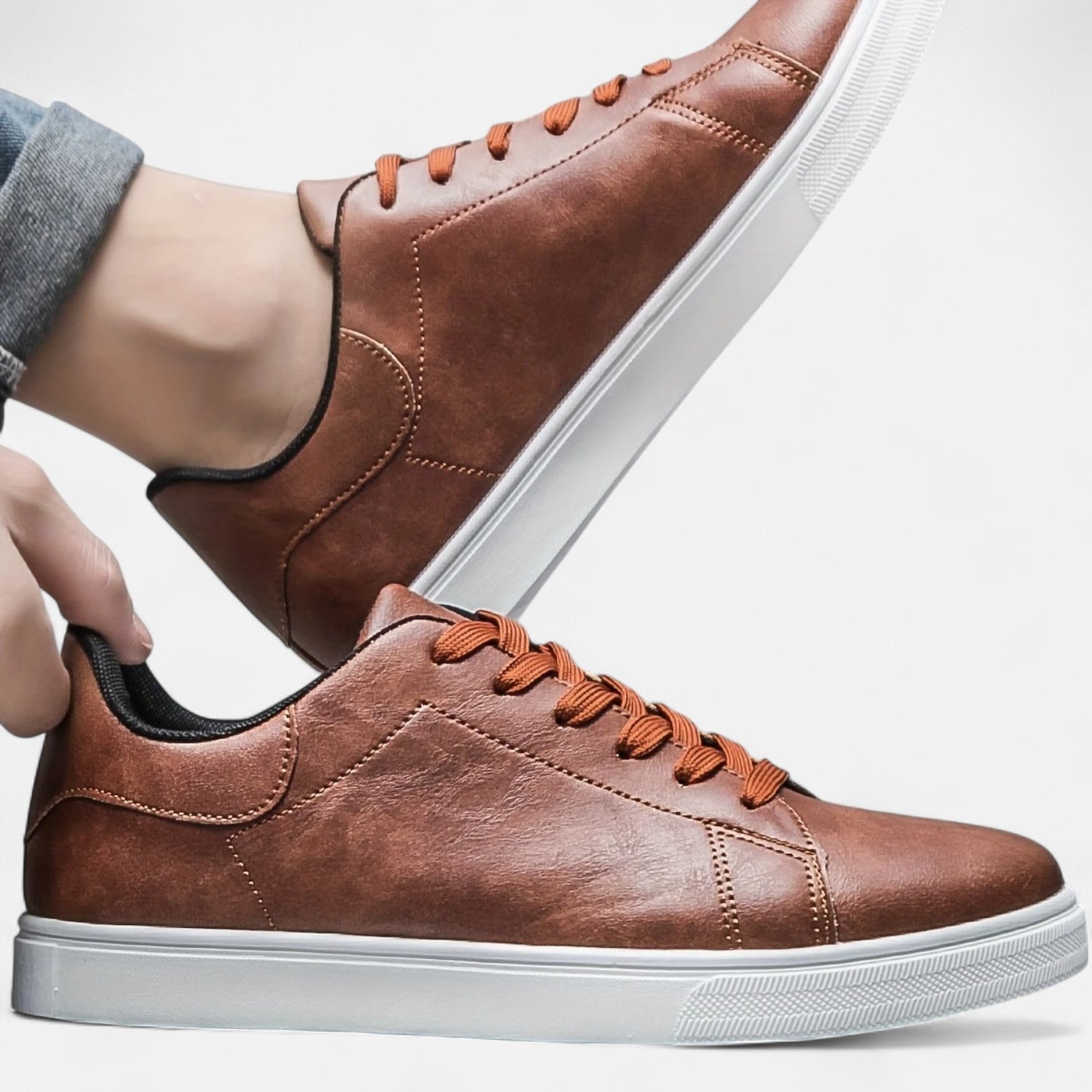 Maisonancien | Męskie sneakersy ze skóry – komfortowy preppy szyk