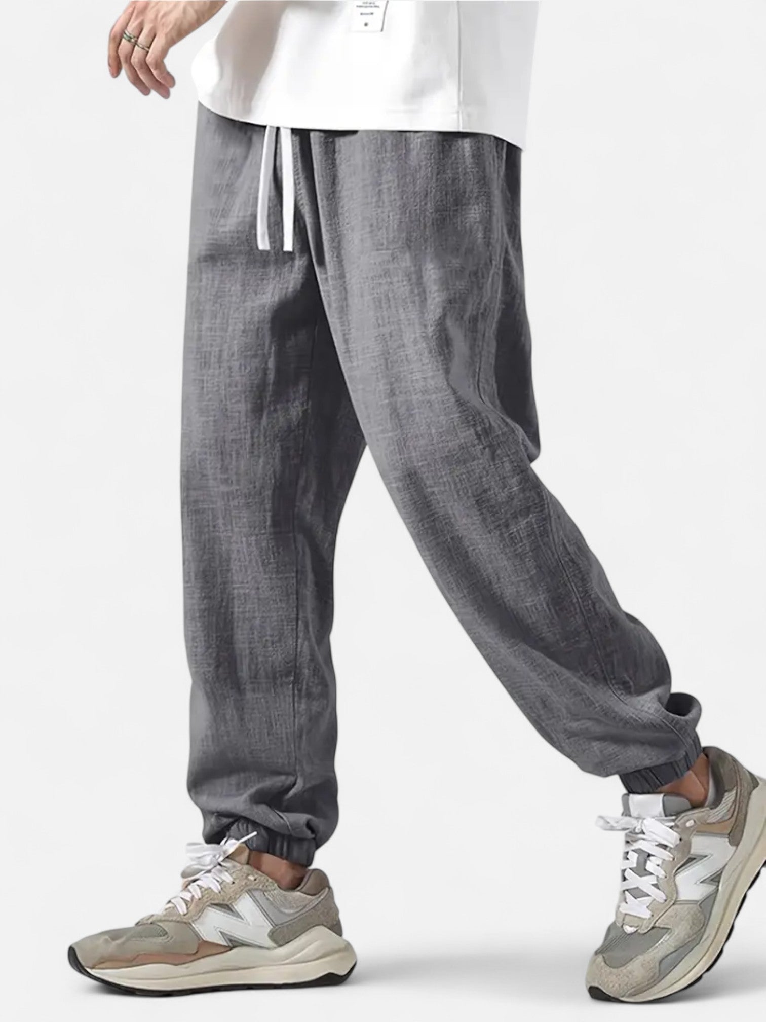 Maisonancien | Męskie Lniane Joggersy – Casual Komfort Całoroczny