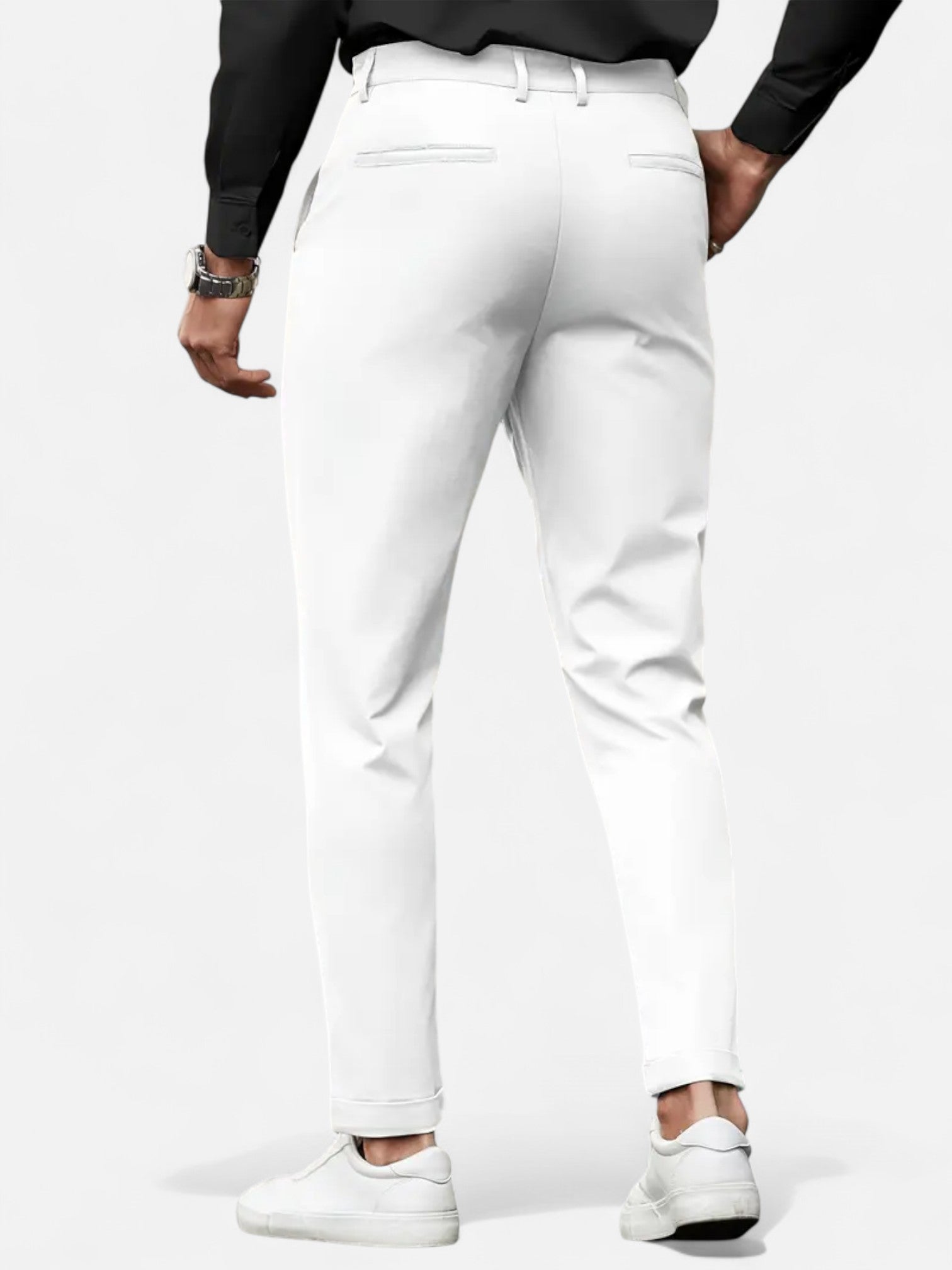 Maisonancien | Męskie Spodnie Slim-Fit – Beżowa Elegancja Całoroczna