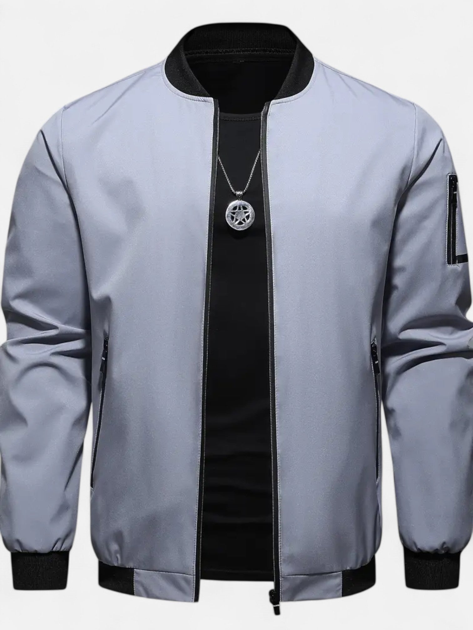 Maisonancien | Męska Kurtka z Kołnierzem Baseballowym