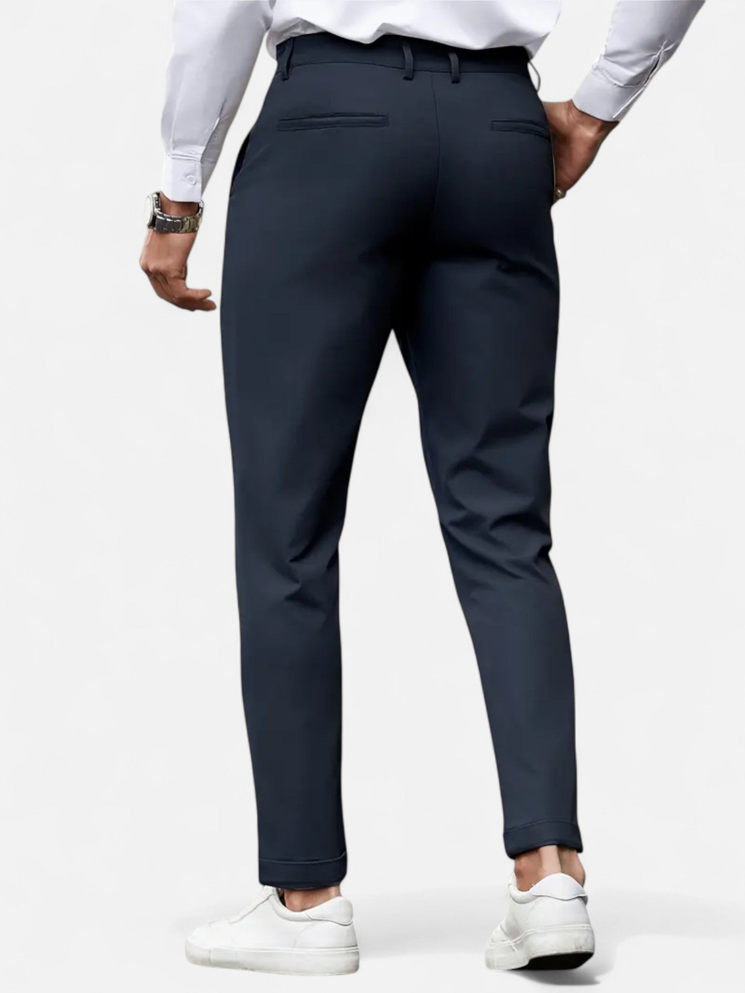 Maisonancien | Męskie Spodnie Slim-Fit – Beżowa Elegancja Całoroczna