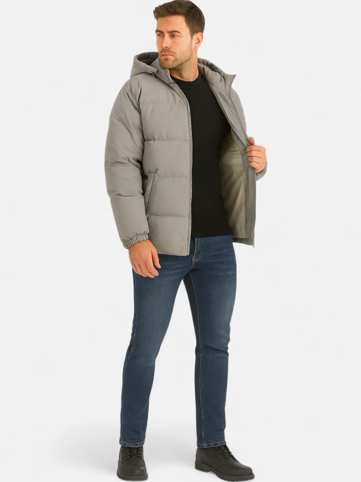 Maisonancien | Męska Kurtka Zimowa z Kapturem – Ocieplana i Funkcjonalna