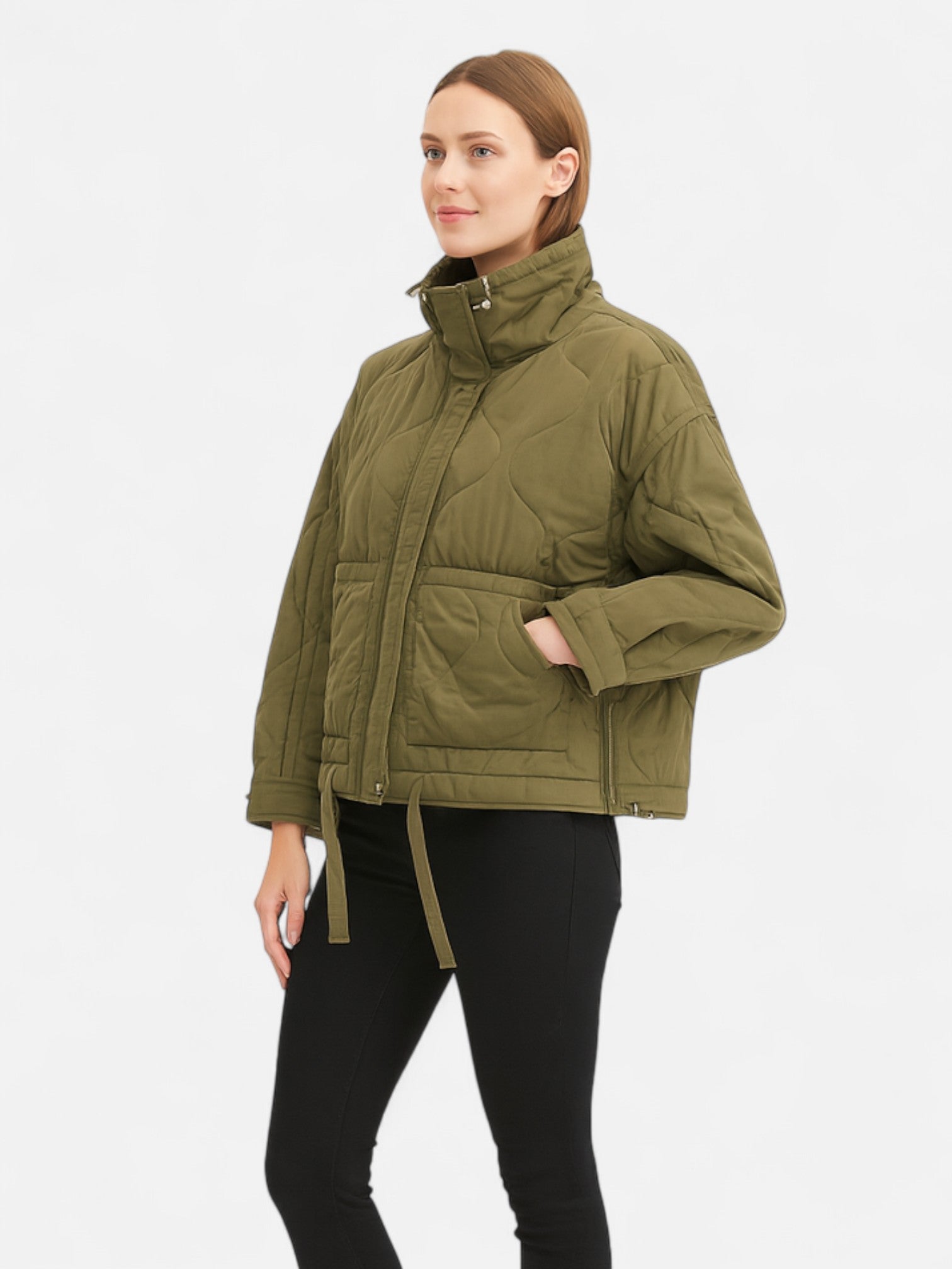 Maisonancien | Zimowa Kurtka Bawełniana – Luźny Krój ze Stójką