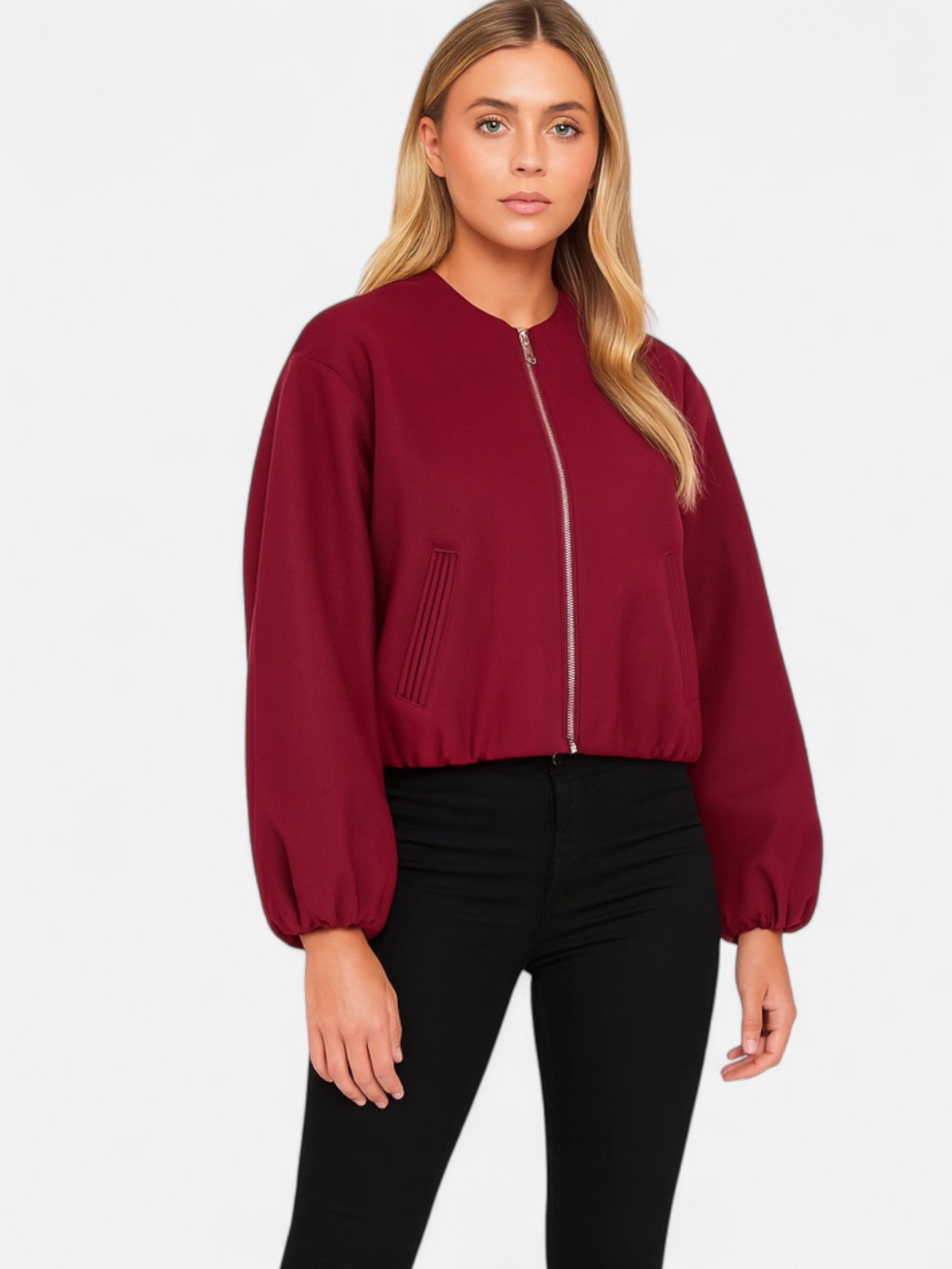 Maisonancien | Damska Kurtka Bomber – Retro z Okrągłym Dekoltem