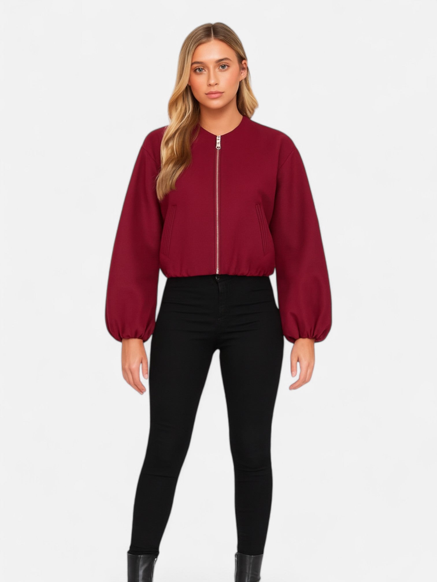 Maisonancien | Damska Kurtka Bomber – Retro z Okrągłym Dekoltem