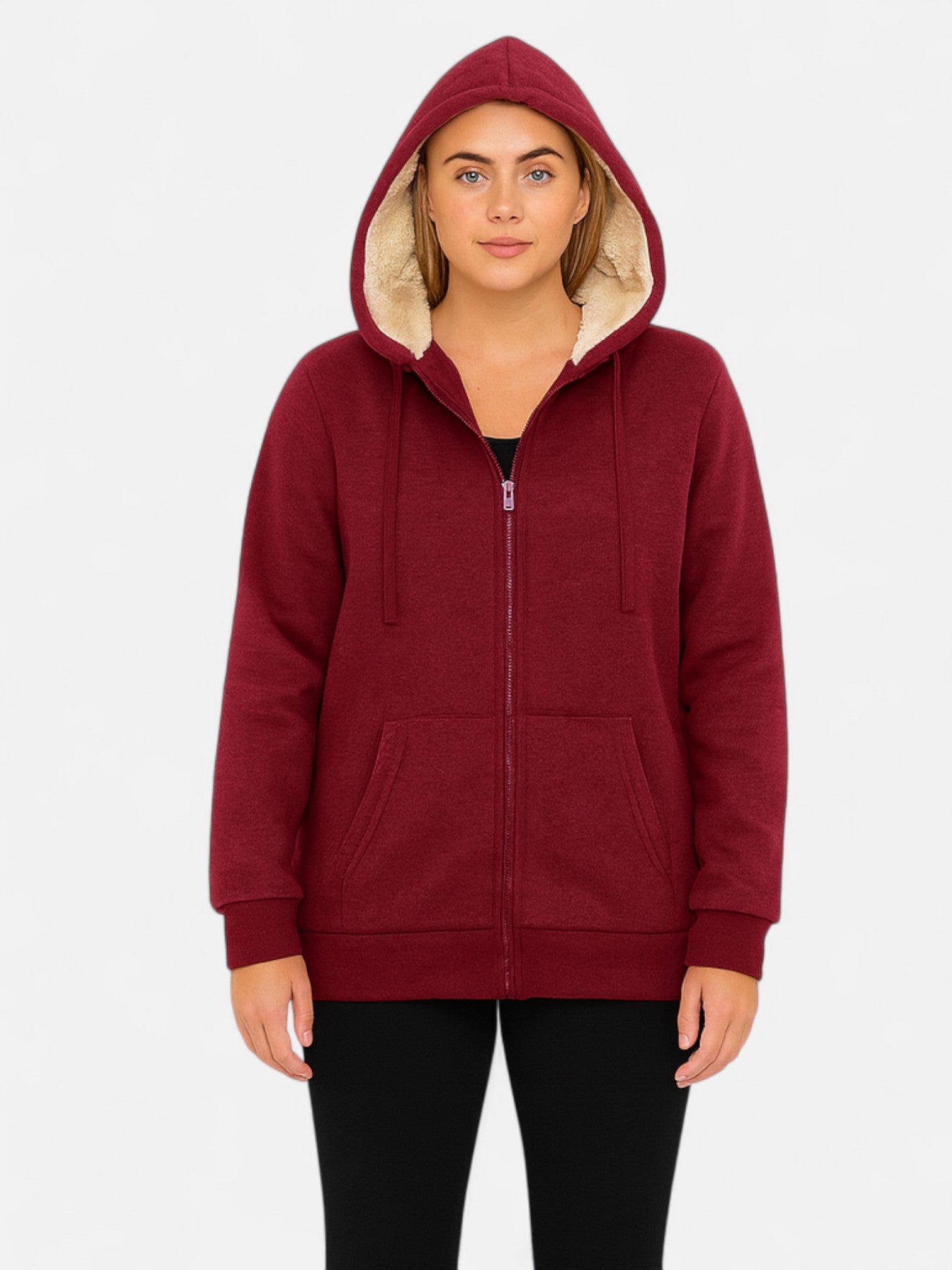 Maisonancien | Damska Kurtka Zimowa Oversize – Futerkowe Podszycie i Kaptur