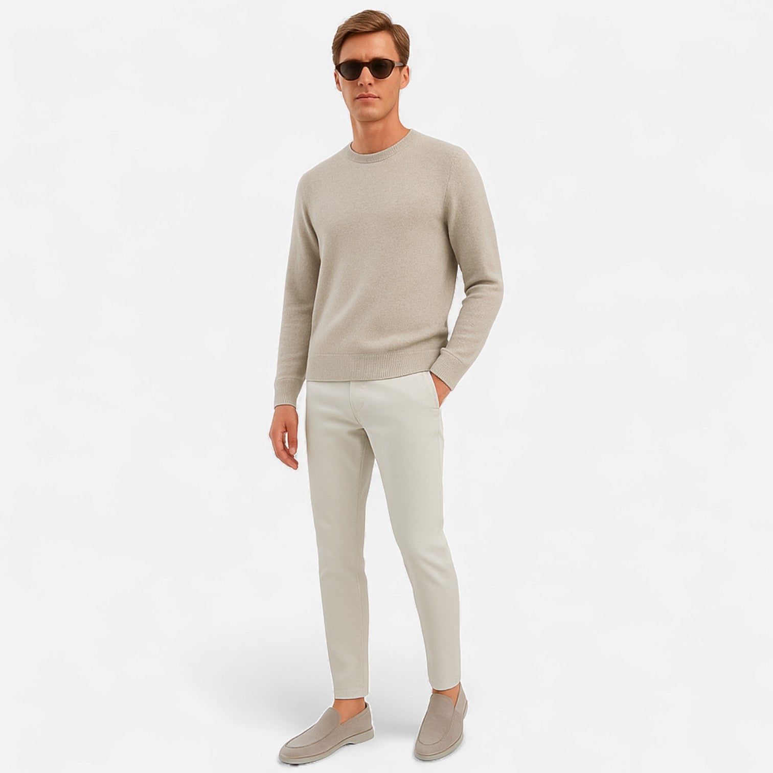 Maisonancien | Mężczyzna Ręcznie Wykonane Mokasyny z Zamszowym Wykończeniem