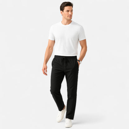 Maisonancien | Mężczyzna Casual Spodnie Ankle-Length z Elastycznym Pasem