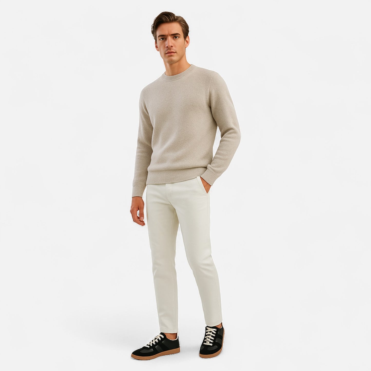 Maisonancien | Mężczyzna Skórzane Sneakersy Low-Top w Stylu Heritage