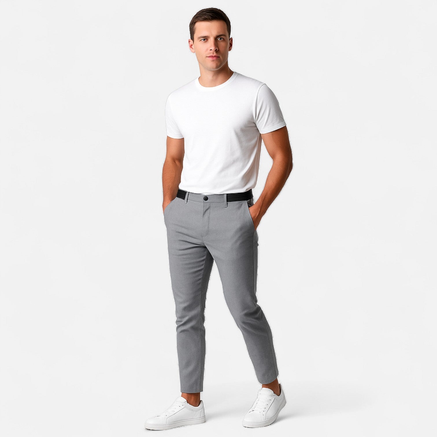 Maisonancien | Mężczyzna Slim-Fit Chinos z Elastycznego Materiału