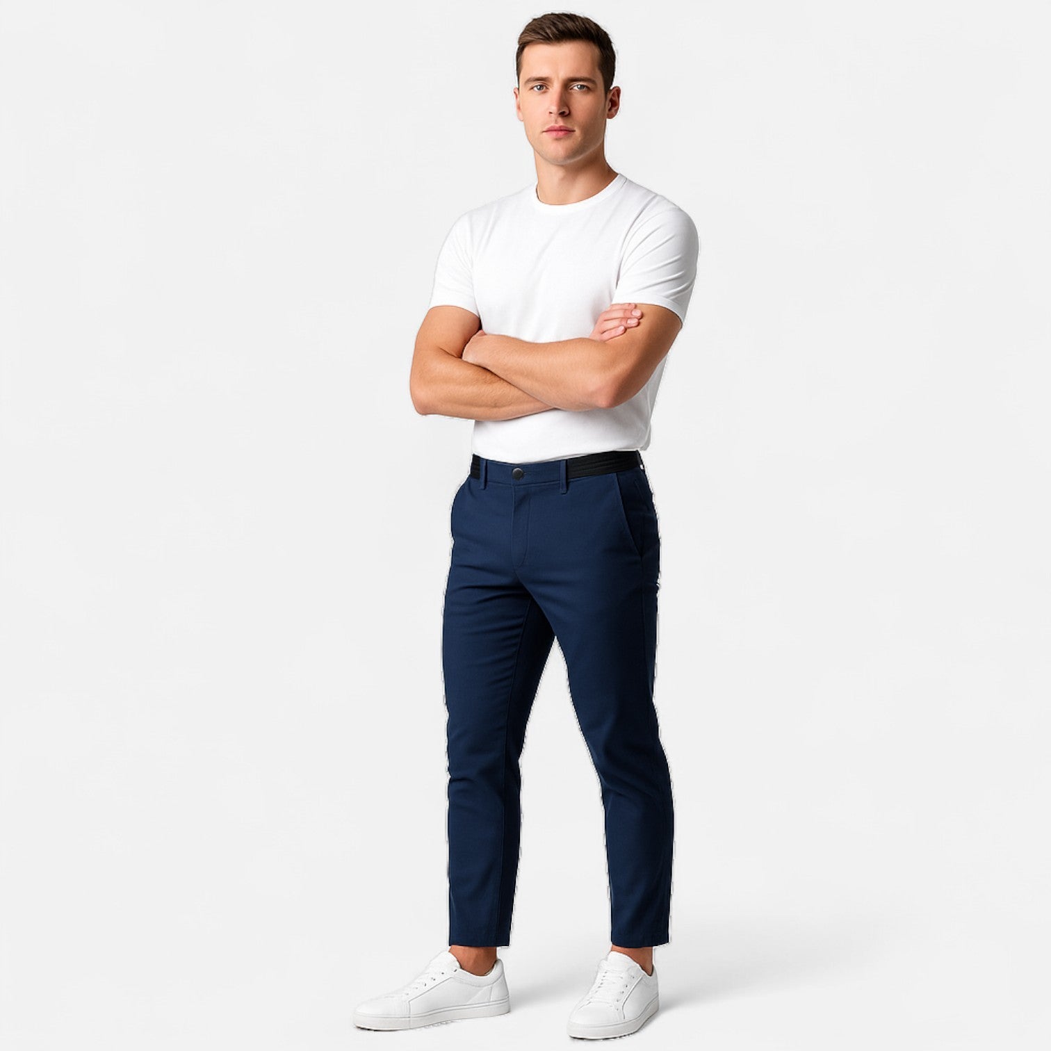 Maisonancien | Mężczyzna Slim-Fit Chinos z Elastycznego Materiału