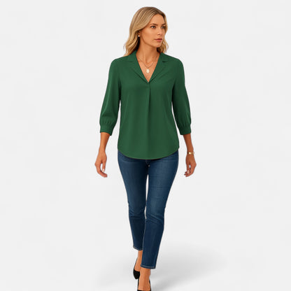 Maisonancien | Damska bluzka V-neck – biurowy szyk Riviera