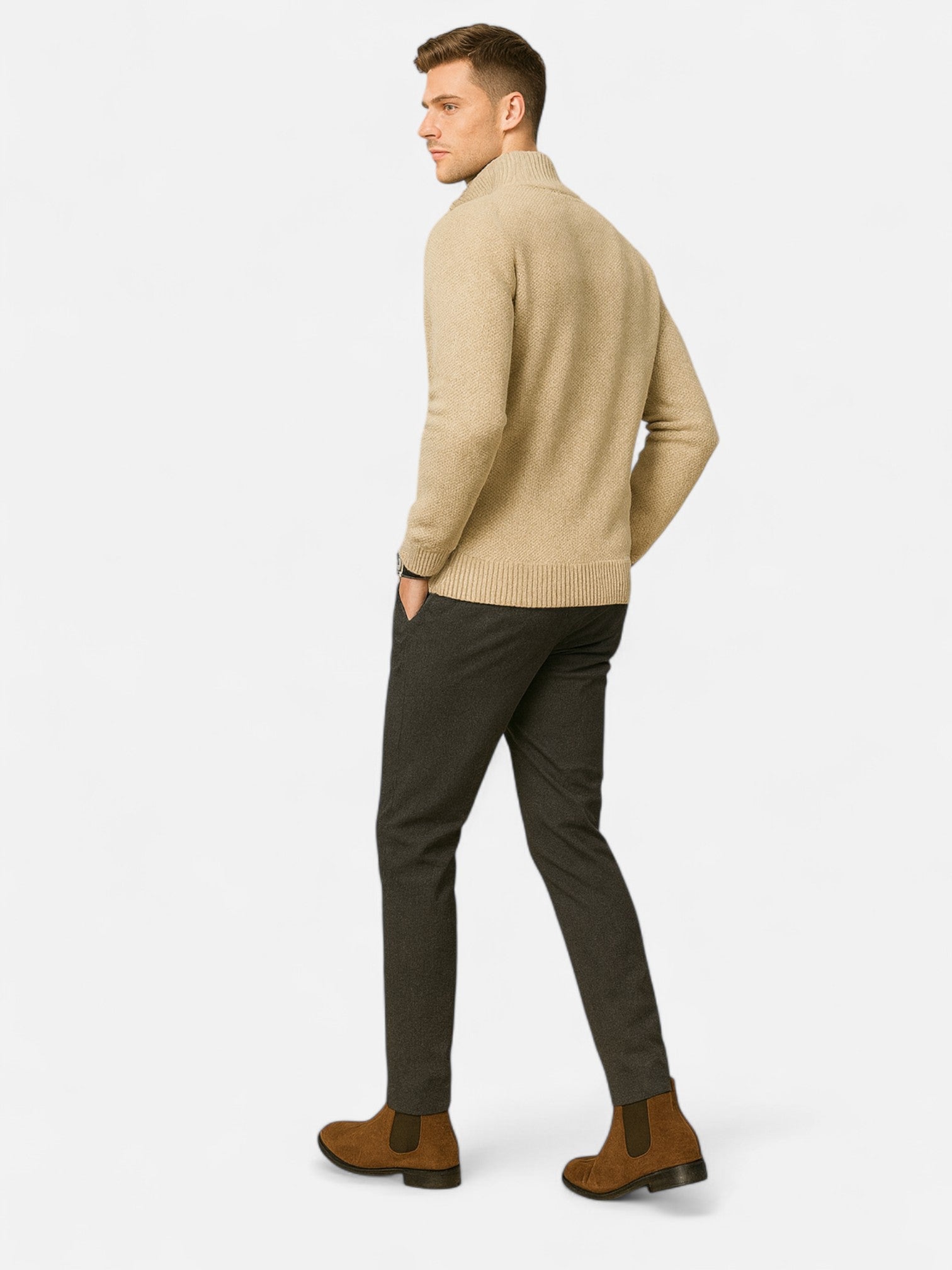 Maisonancien | Męski Sweter Zimowy na Zamek – Golf i Dzianina Premium