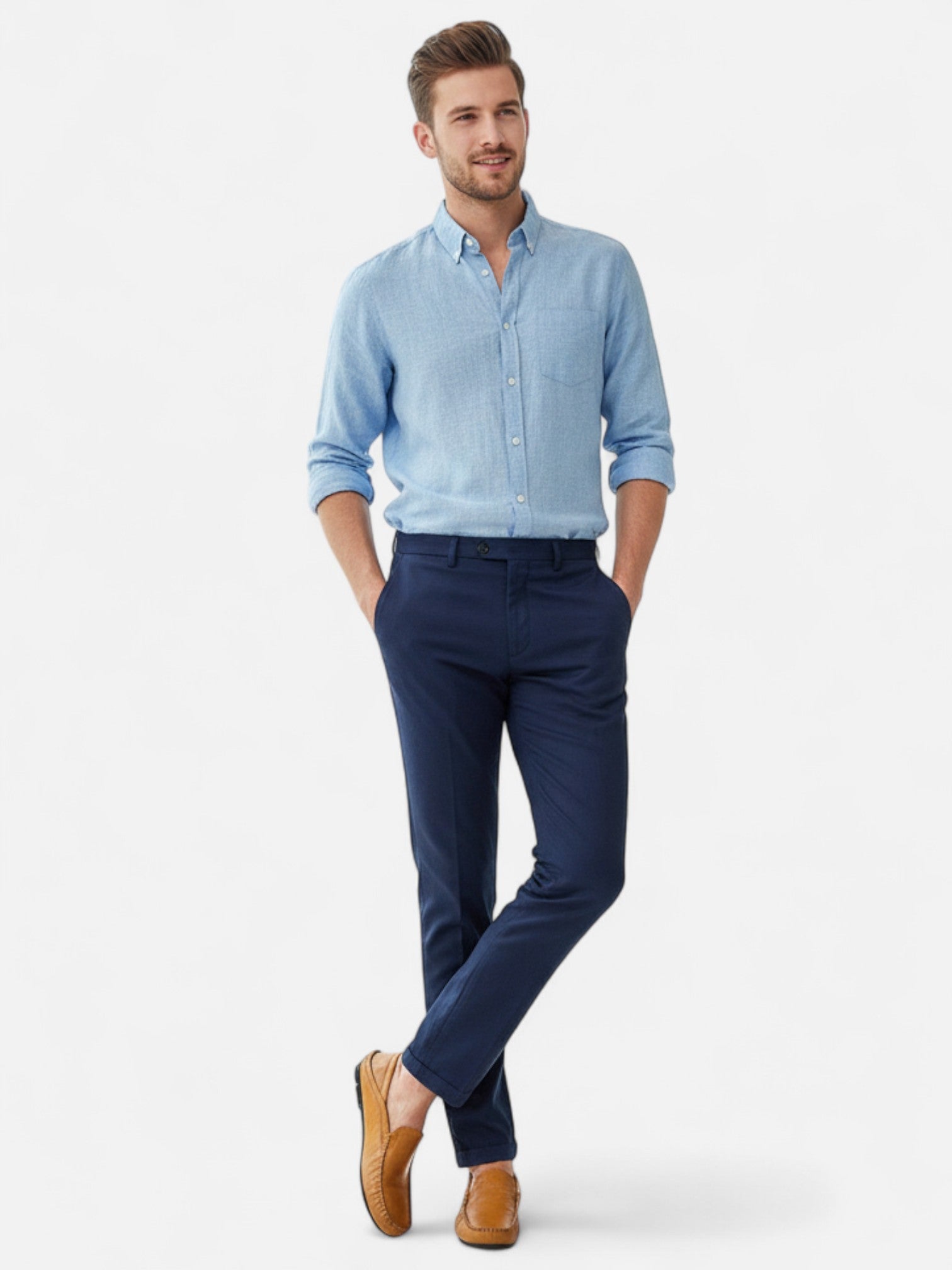 Maisonancien | Męskie letnie loafersy z perforacją ze skóry PU