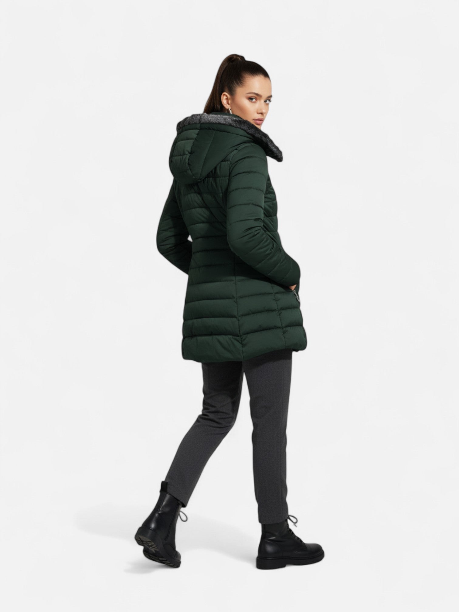 Maisonancien | Damska zimowa kurtka z kapturem i ociepleniem