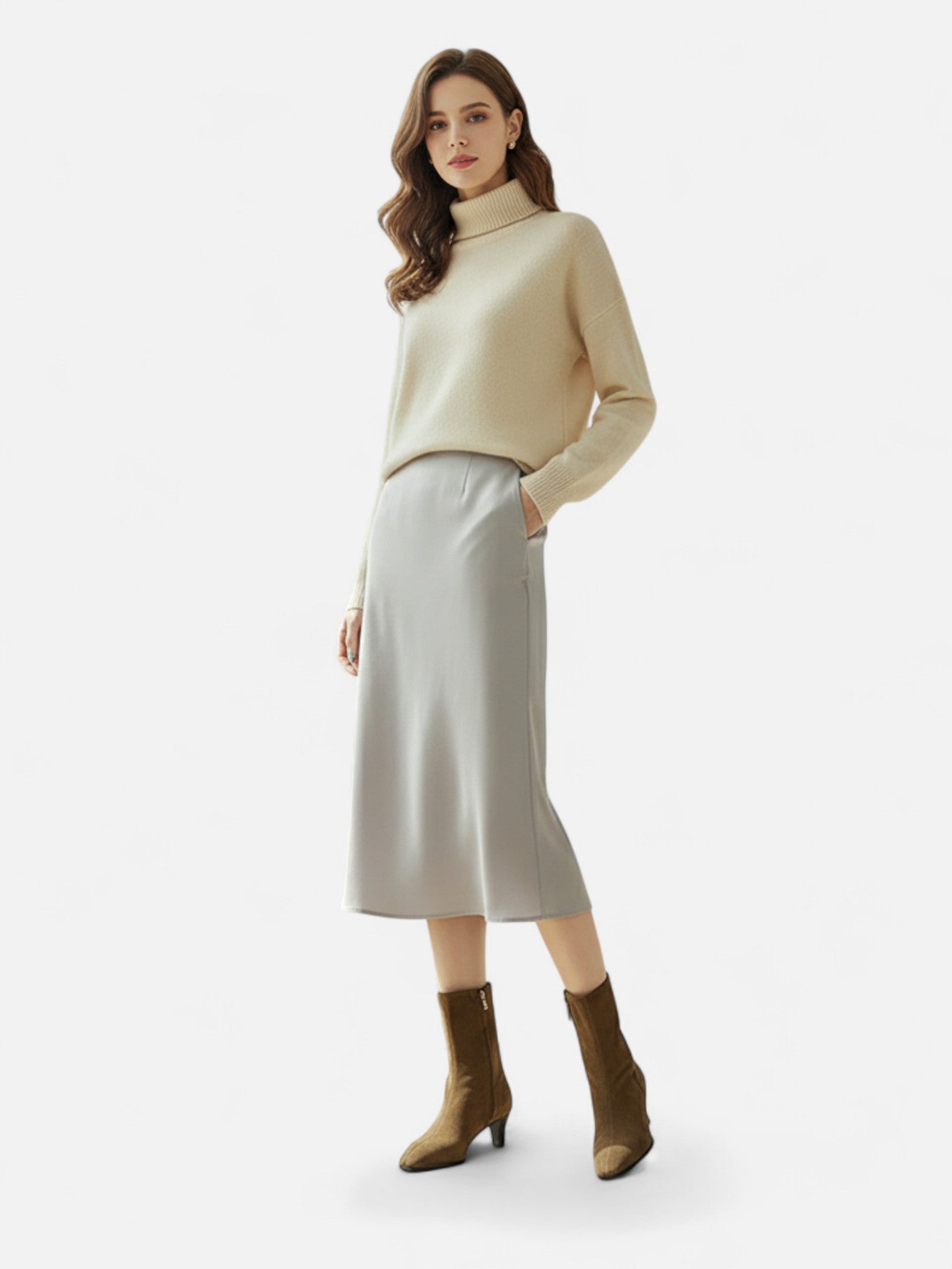 Maisonancien | Damskie zamszowe botki retro ze skóry bydlęcej