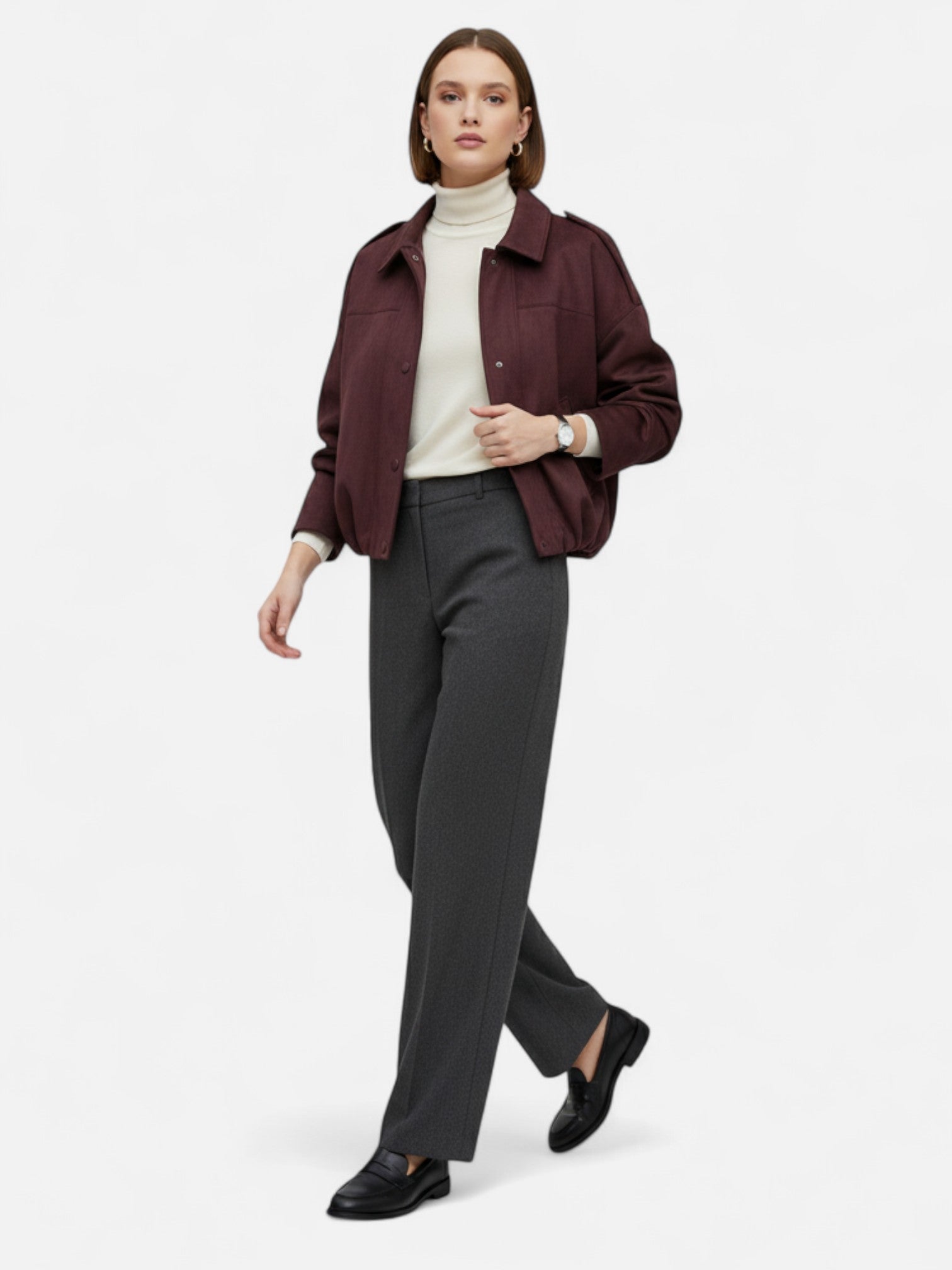 Maisonancien | Damska kurtka zamszowa bomber vintage