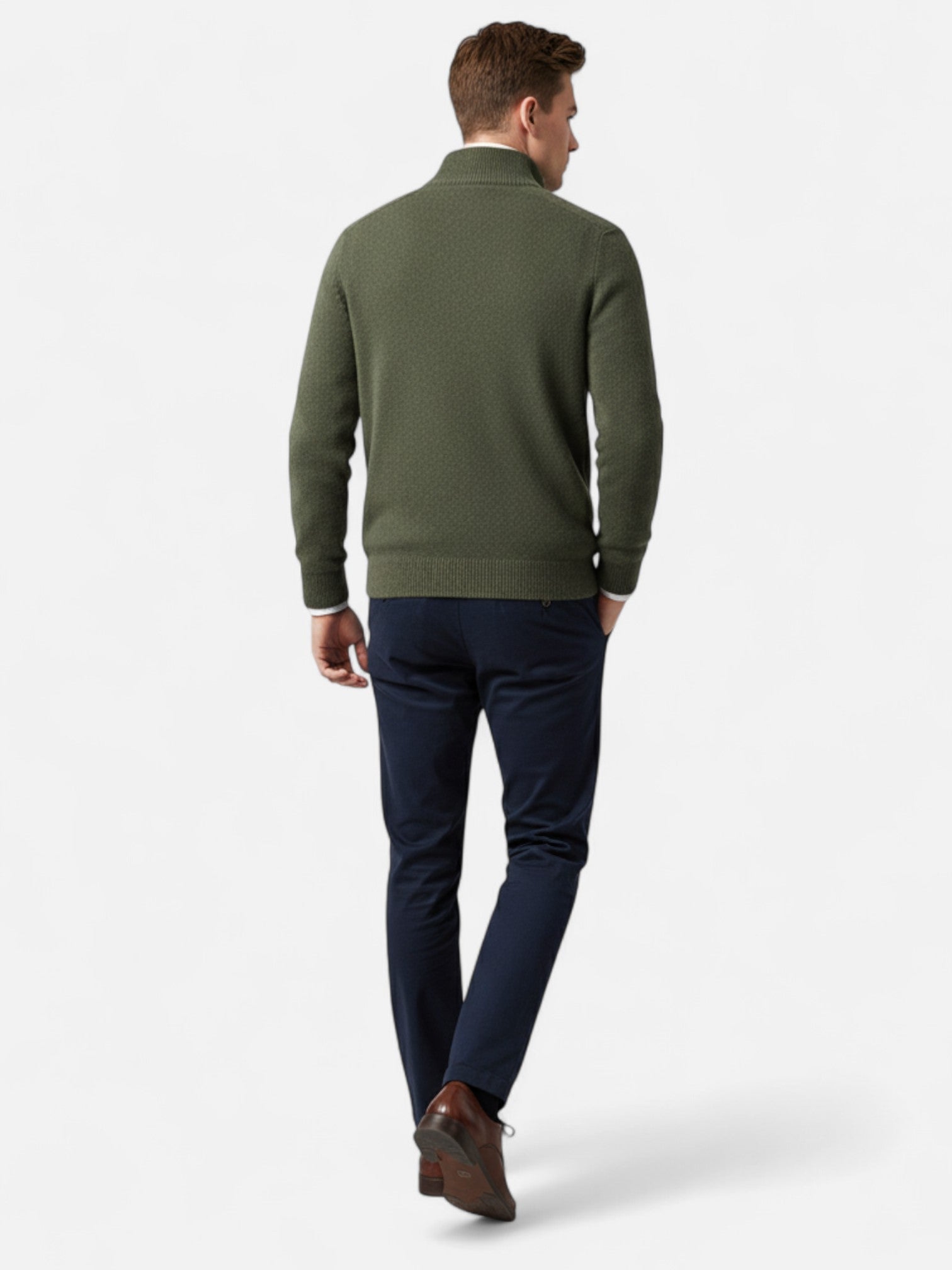 Maisonancien | Męski półgolf z wełny merino na zamek