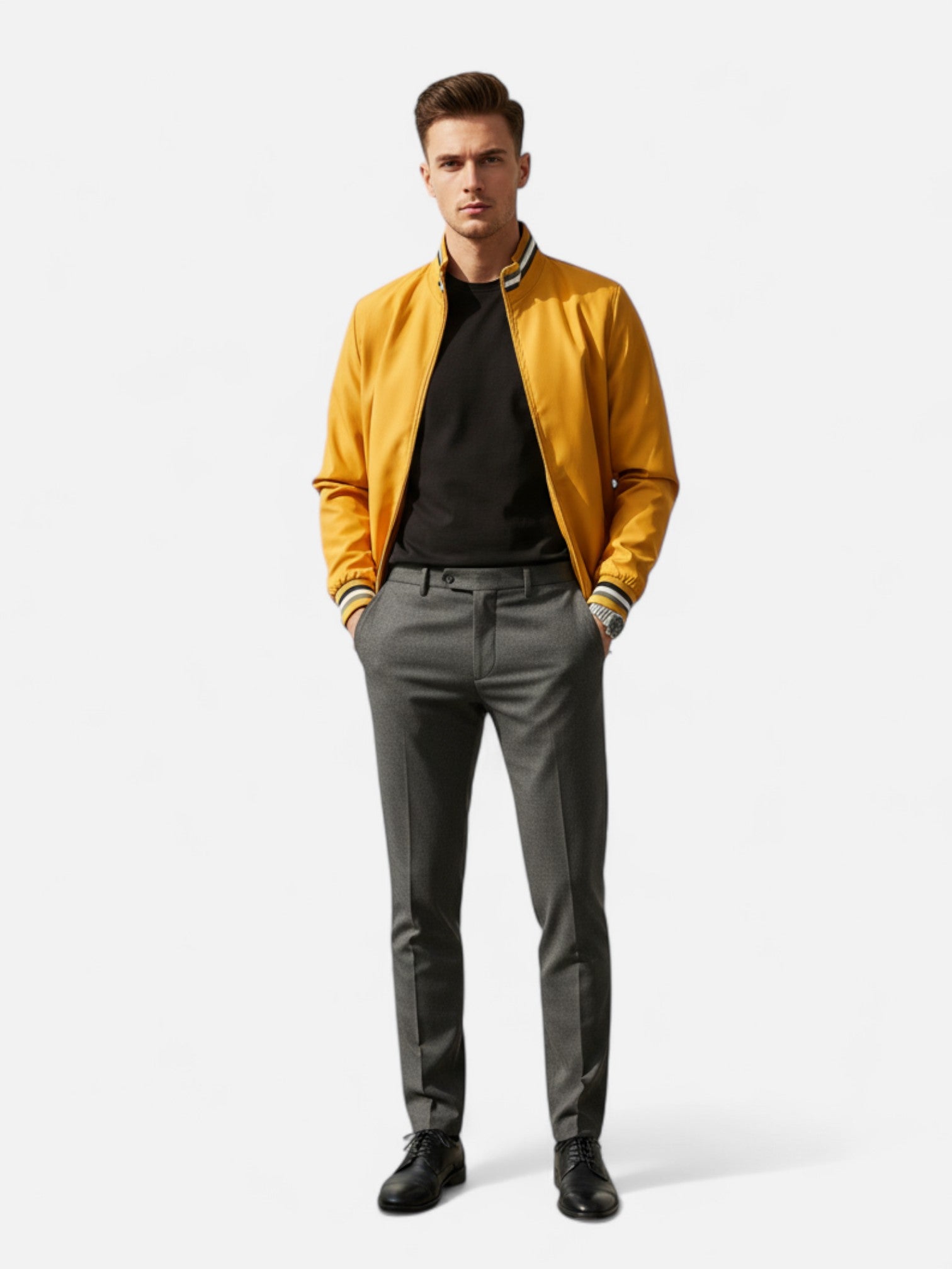 Maisonancien | Męska kurtka bomber z kołnierzem stójką