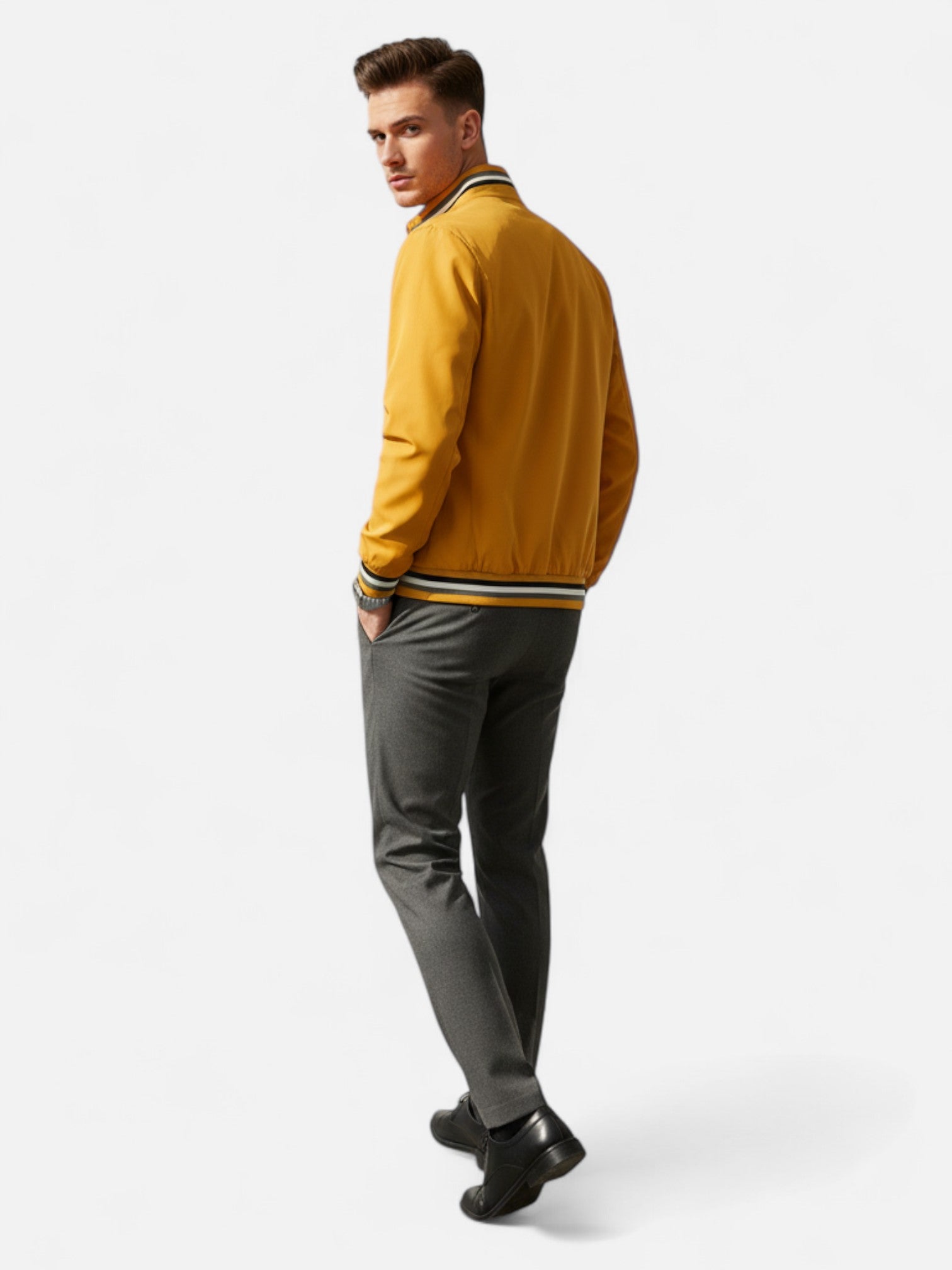 Maisonancien | Męska kurtka bomber z kołnierzem stójką