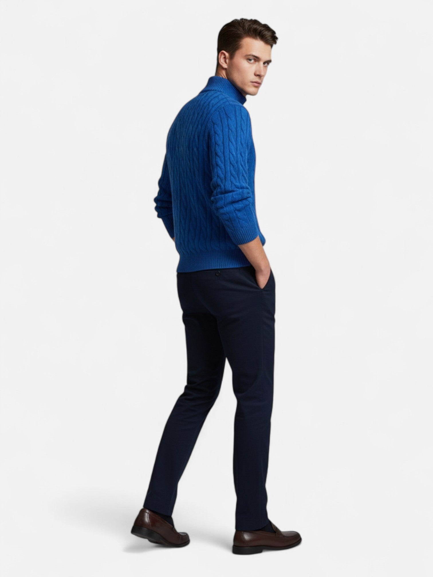 Maisonancien | Męski sweter z bawełny o splocie warkoczowym