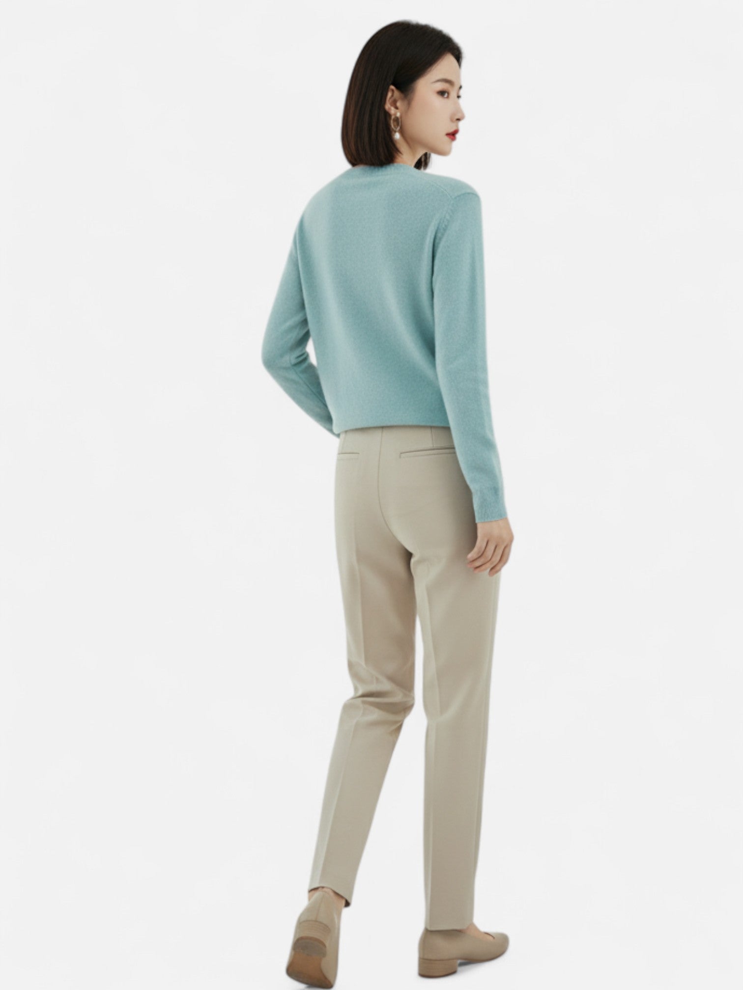 Maisonancien | Damski sweter z wełny merino z okrągłym dekoltem