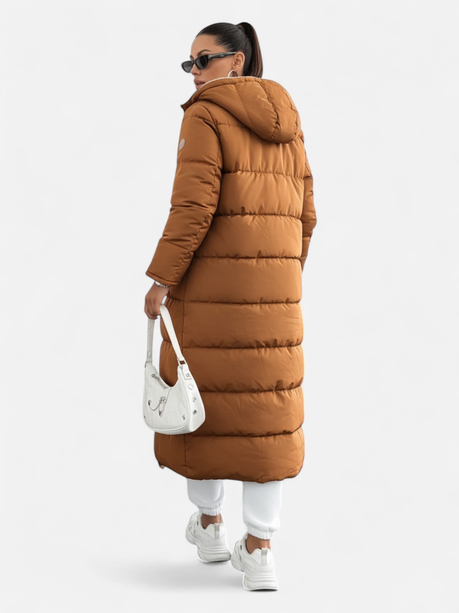 Maisonancien | Damski elegancki płaszcz puchowy z kapturem