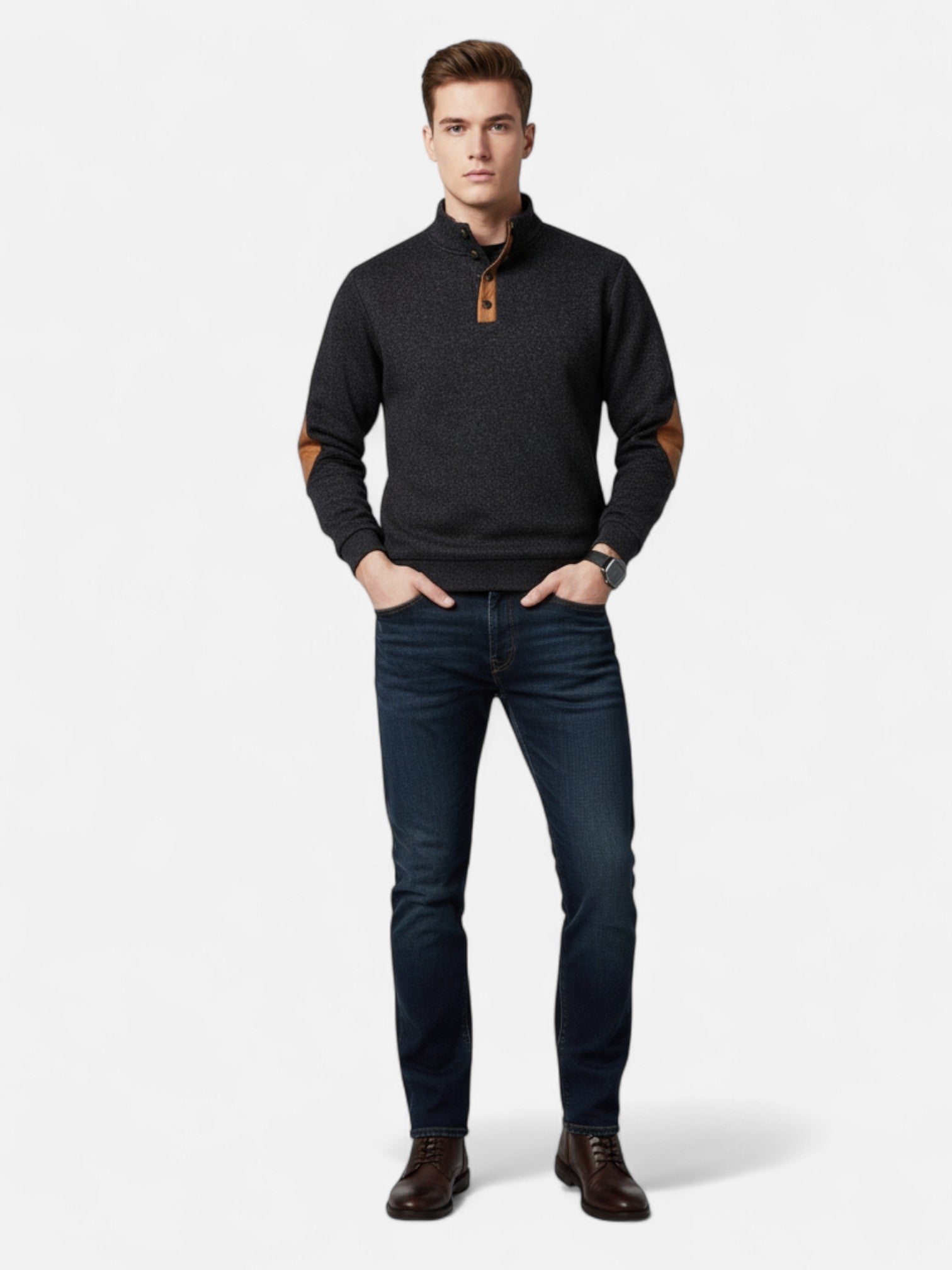 Maisonancien | Męski Sweter ze Stójką – Klasyczny Minimalizm