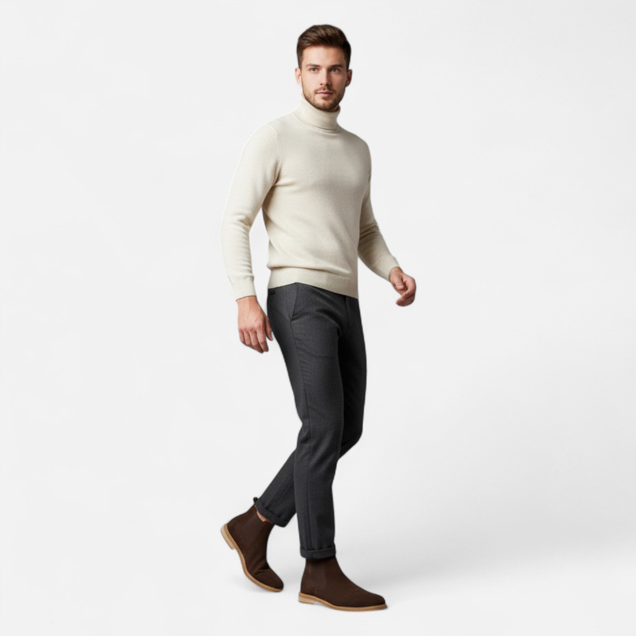 Maisonancien | Męskie skórzane botki Chelsea ze skóry bydlęcej